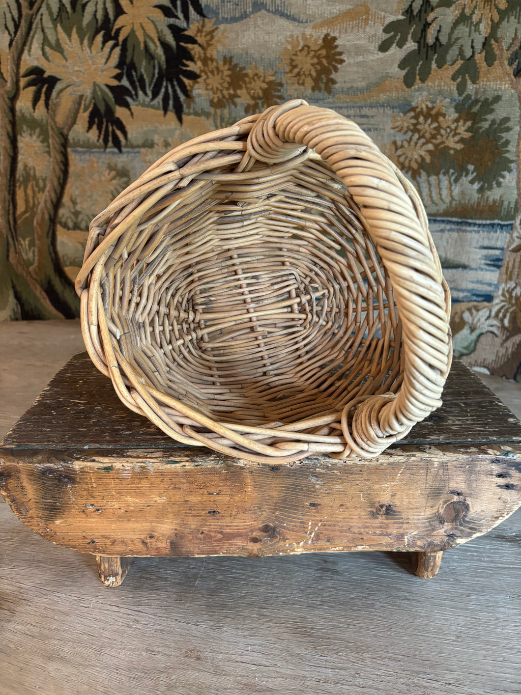 Vintage Wicker Gathering Basket