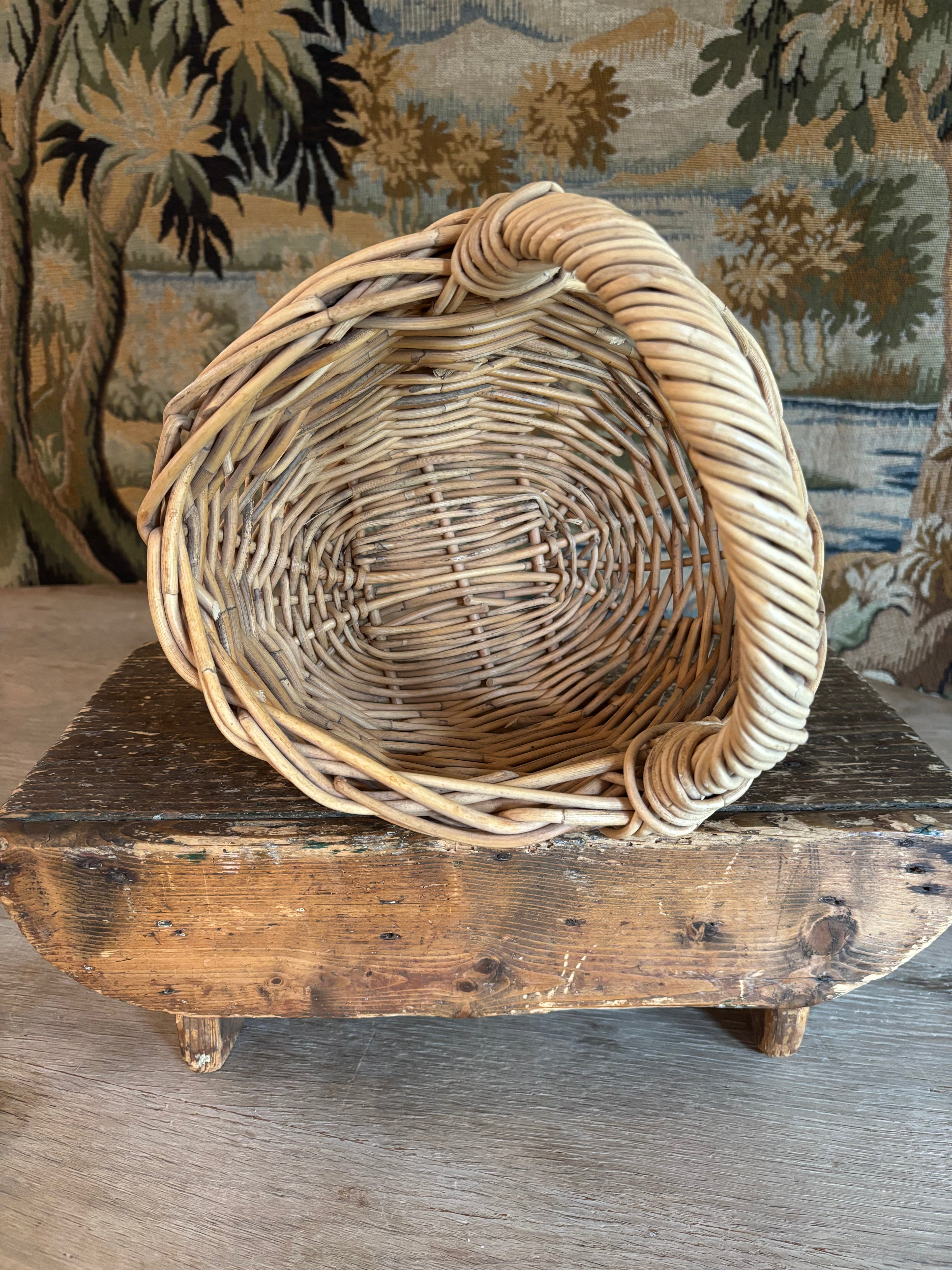 Vintage Wicker Gathering Basket