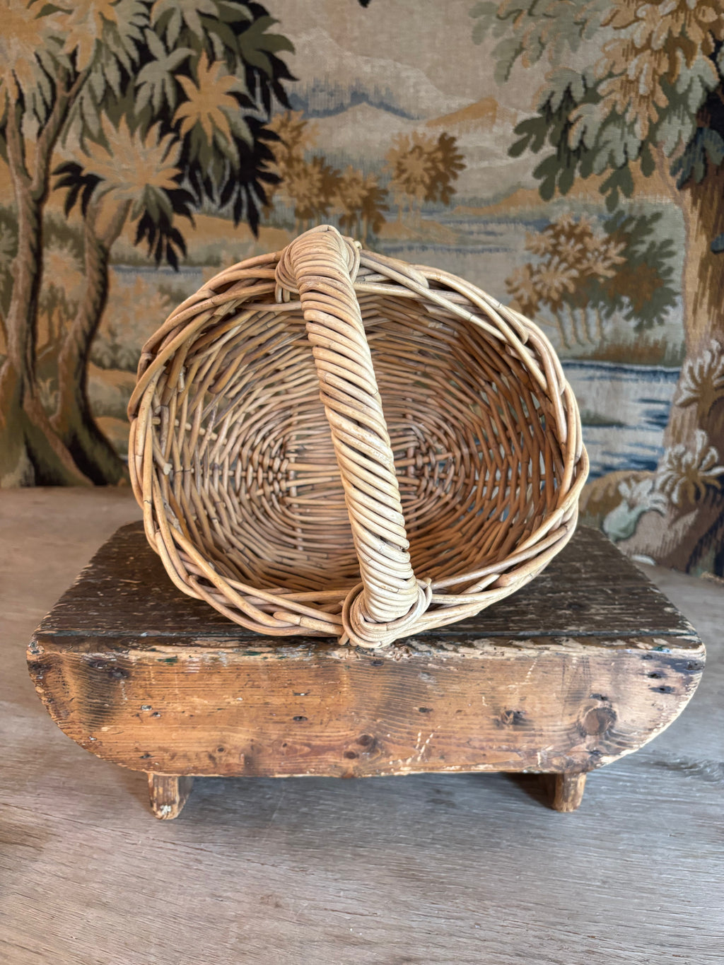 Vintage Wicker Gathering Basket