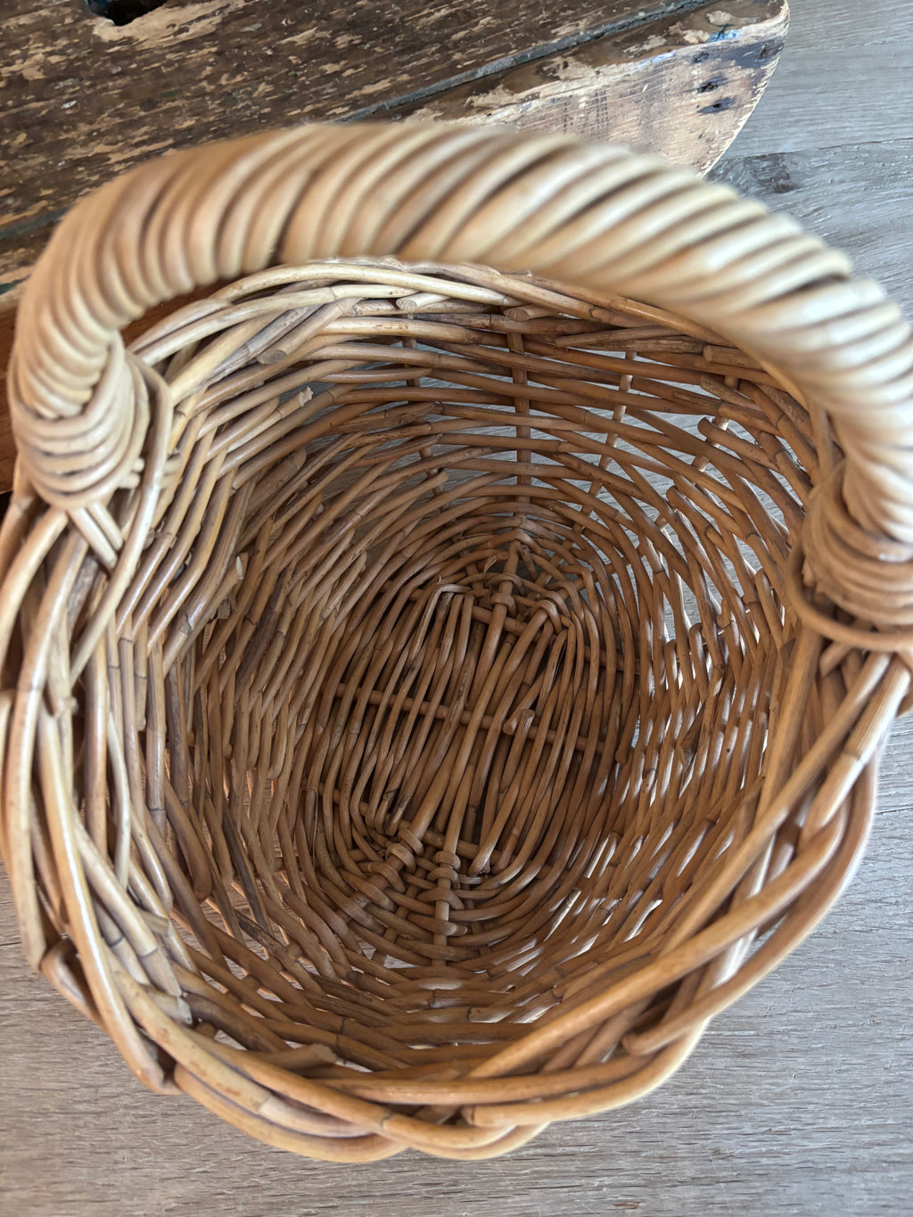 Vintage Wicker Gathering Basket