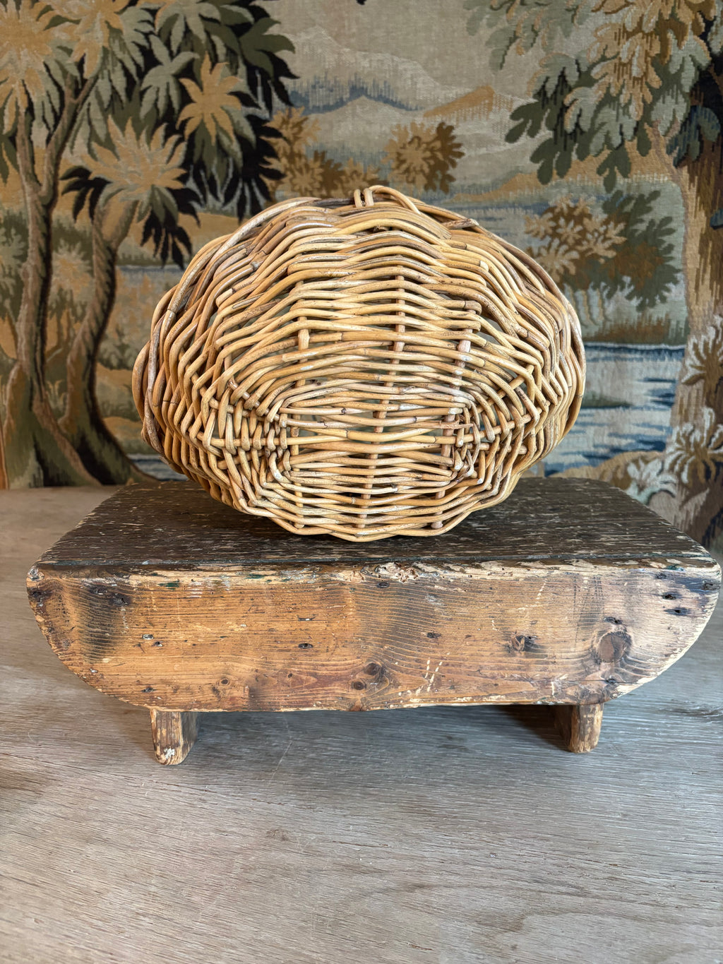 Vintage Wicker Gathering Basket