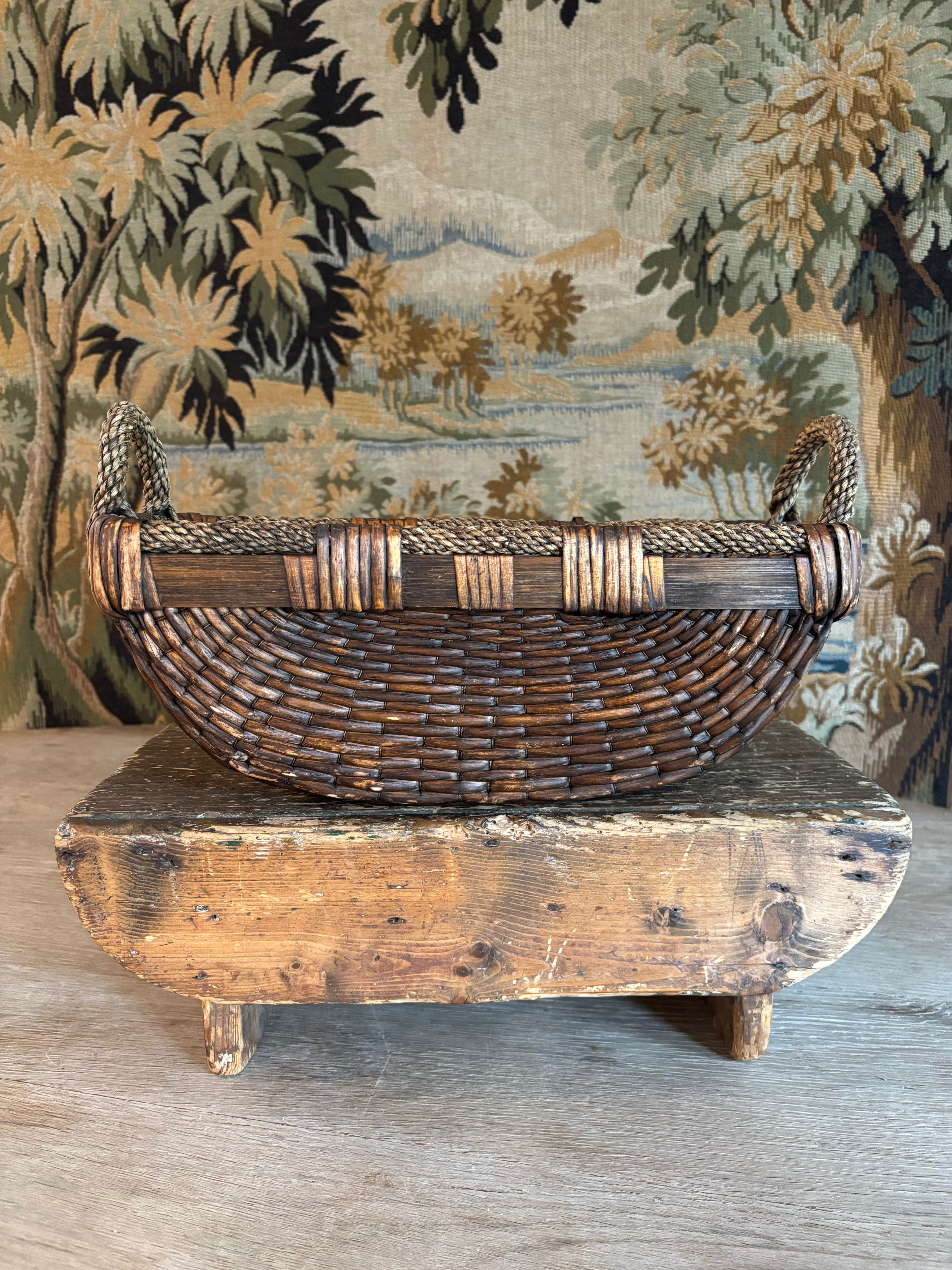 Vintage Asian Willow Basket