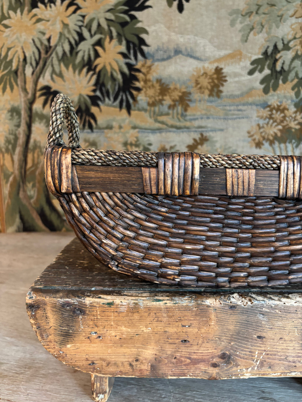 Vintage Asian Willow Basket