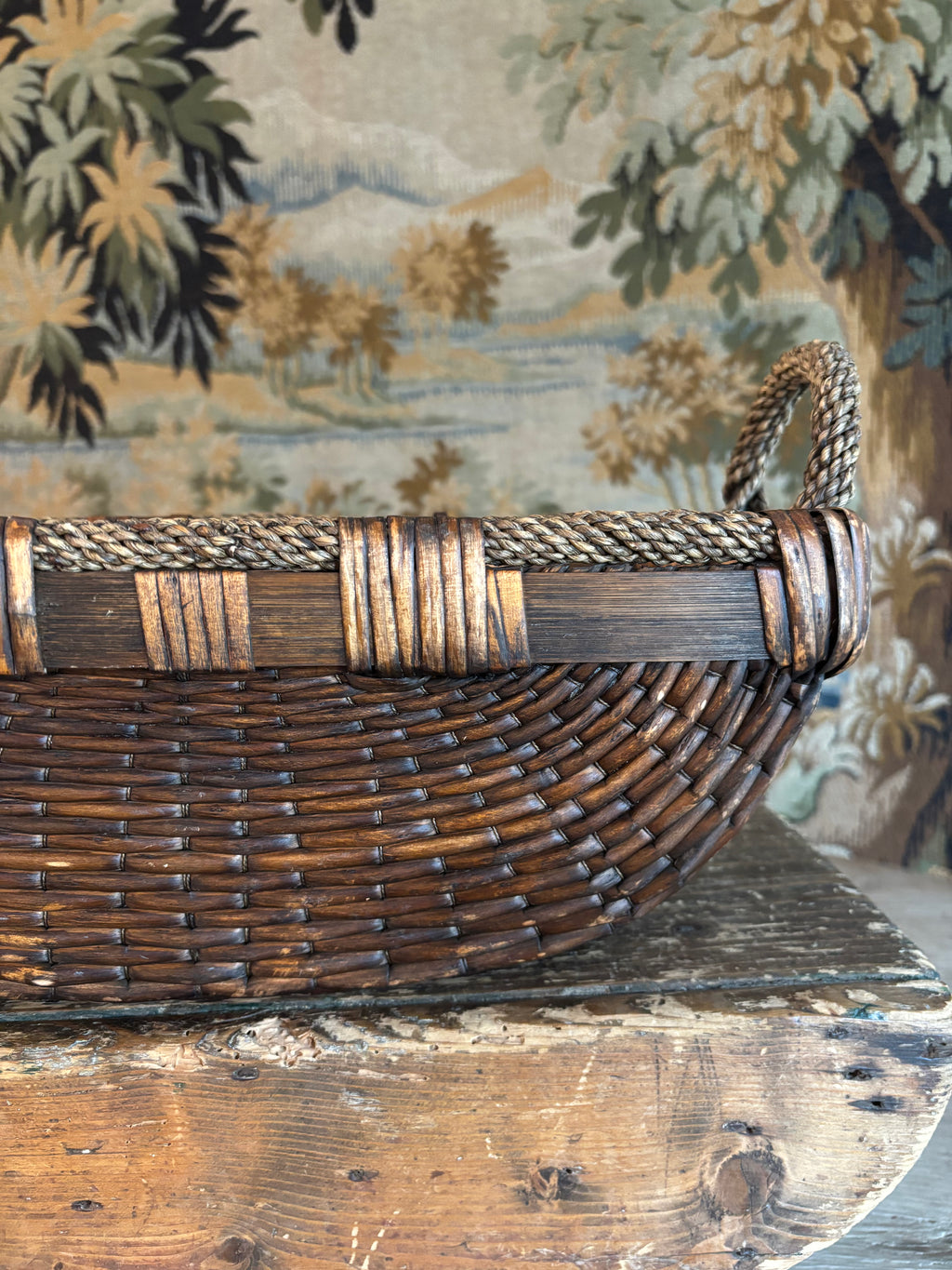 Vintage Asian Willow Basket