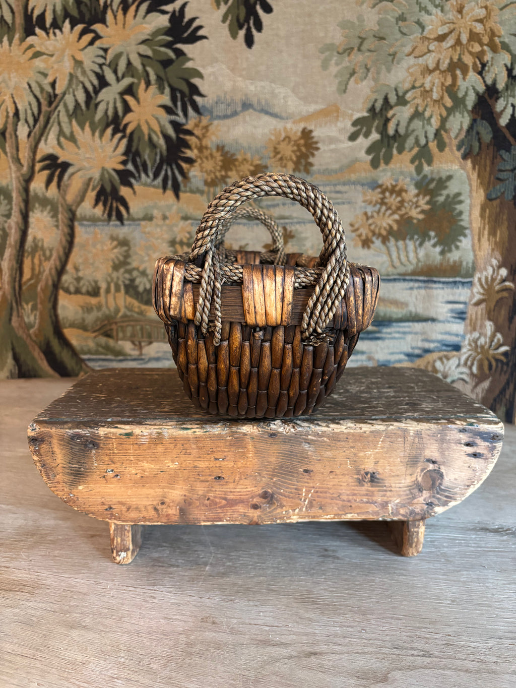 Vintage Asian Willow Basket