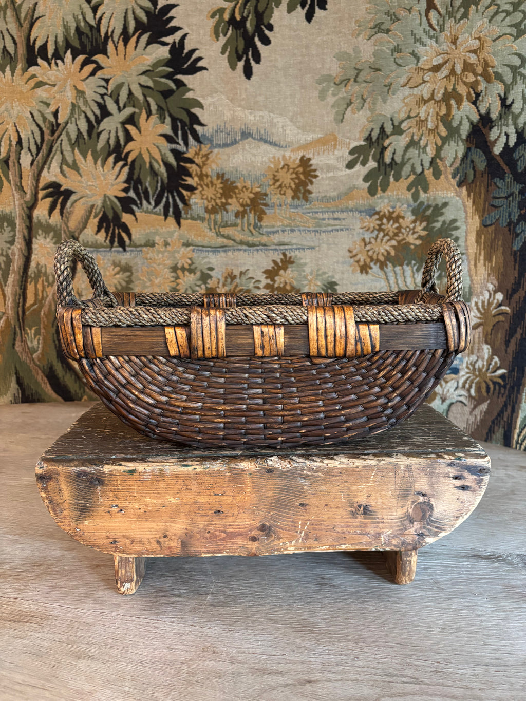 Vintage Asian Willow Basket