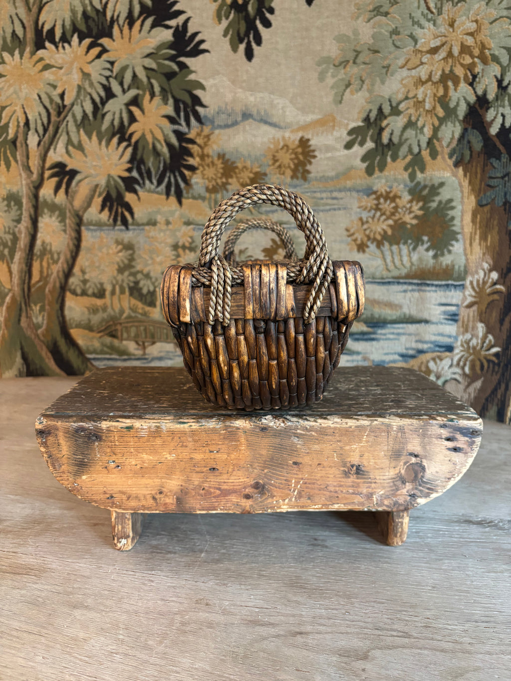 Vintage Asian Willow Basket