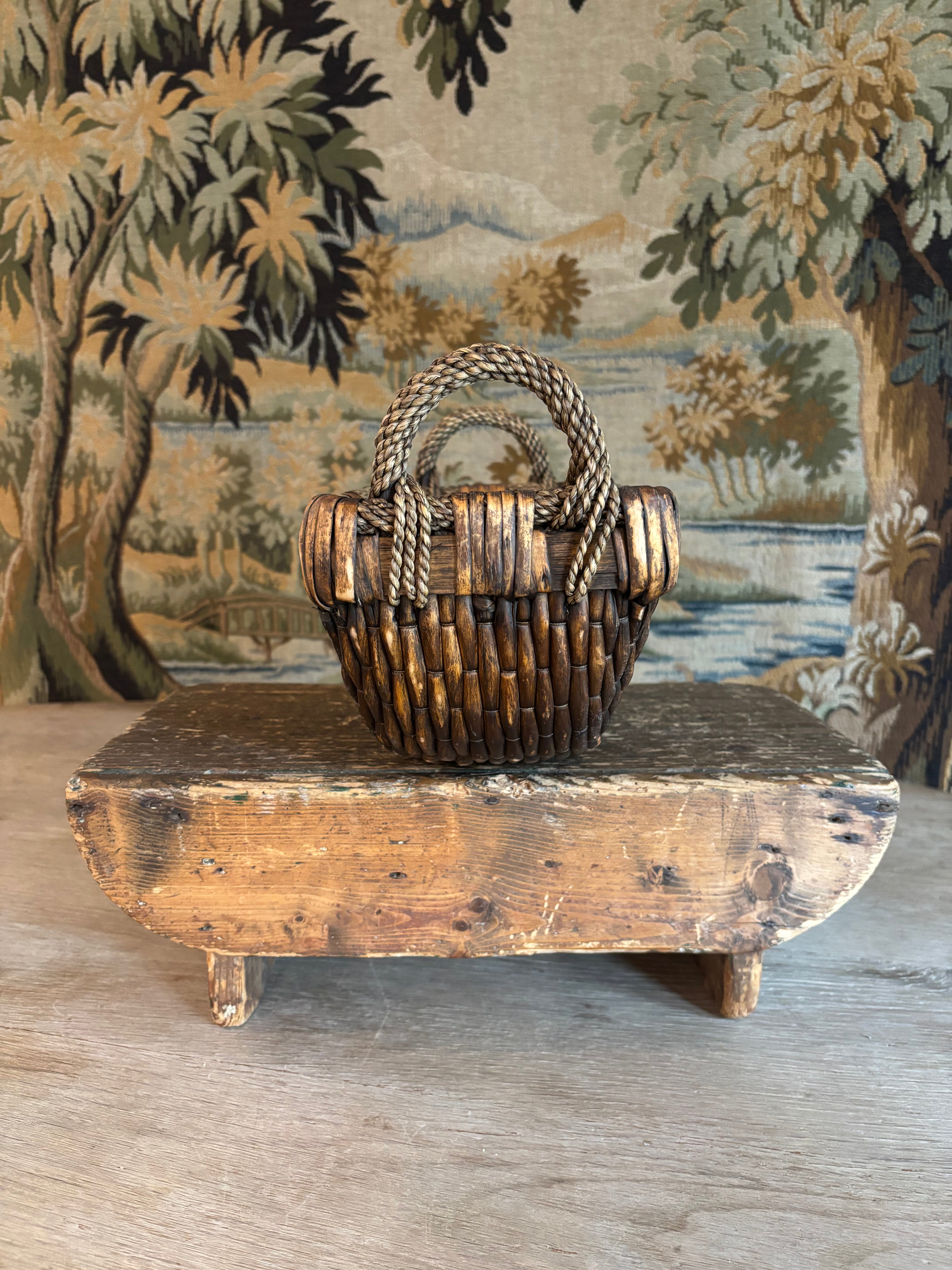 Vintage Asian Willow Basket