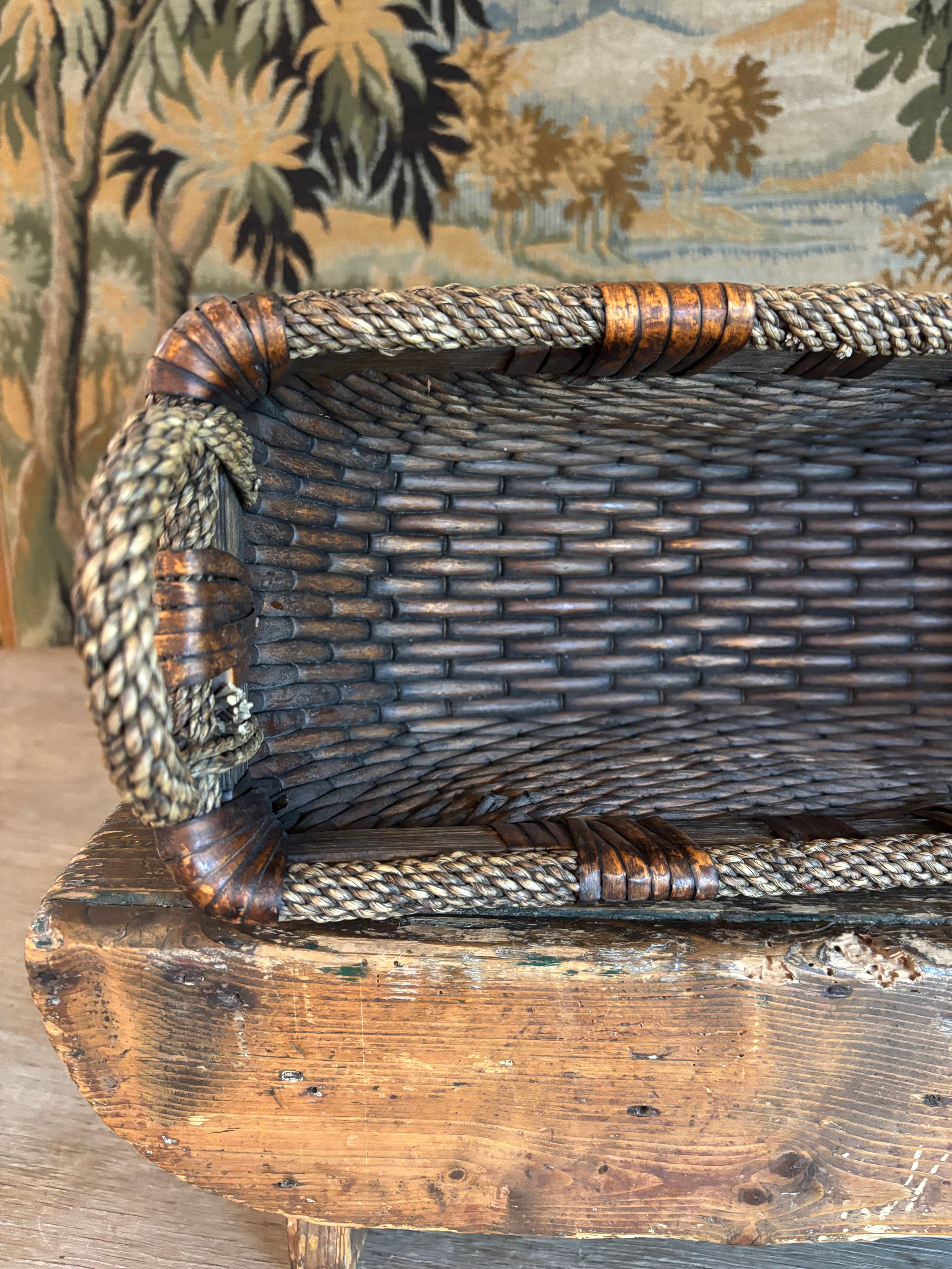 Vintage Asian Willow Basket