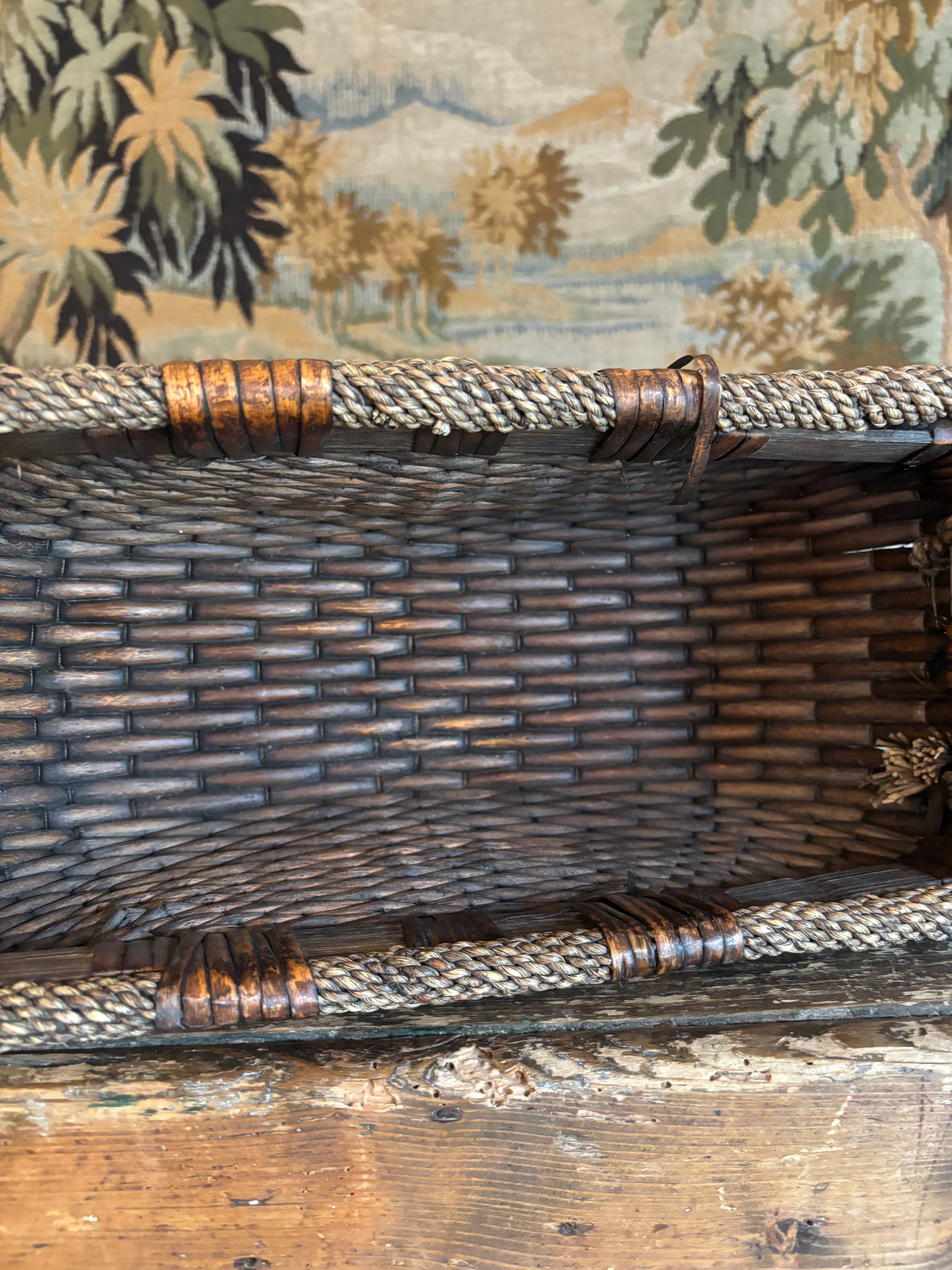 Vintage Asian Willow Basket