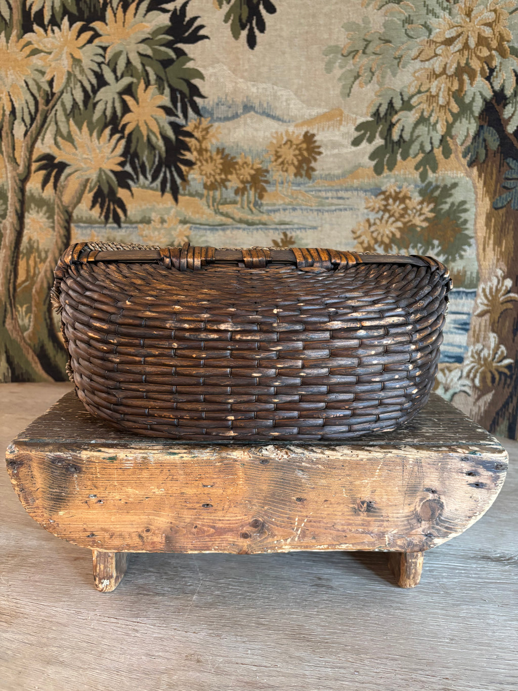 Vintage Asian Willow Basket