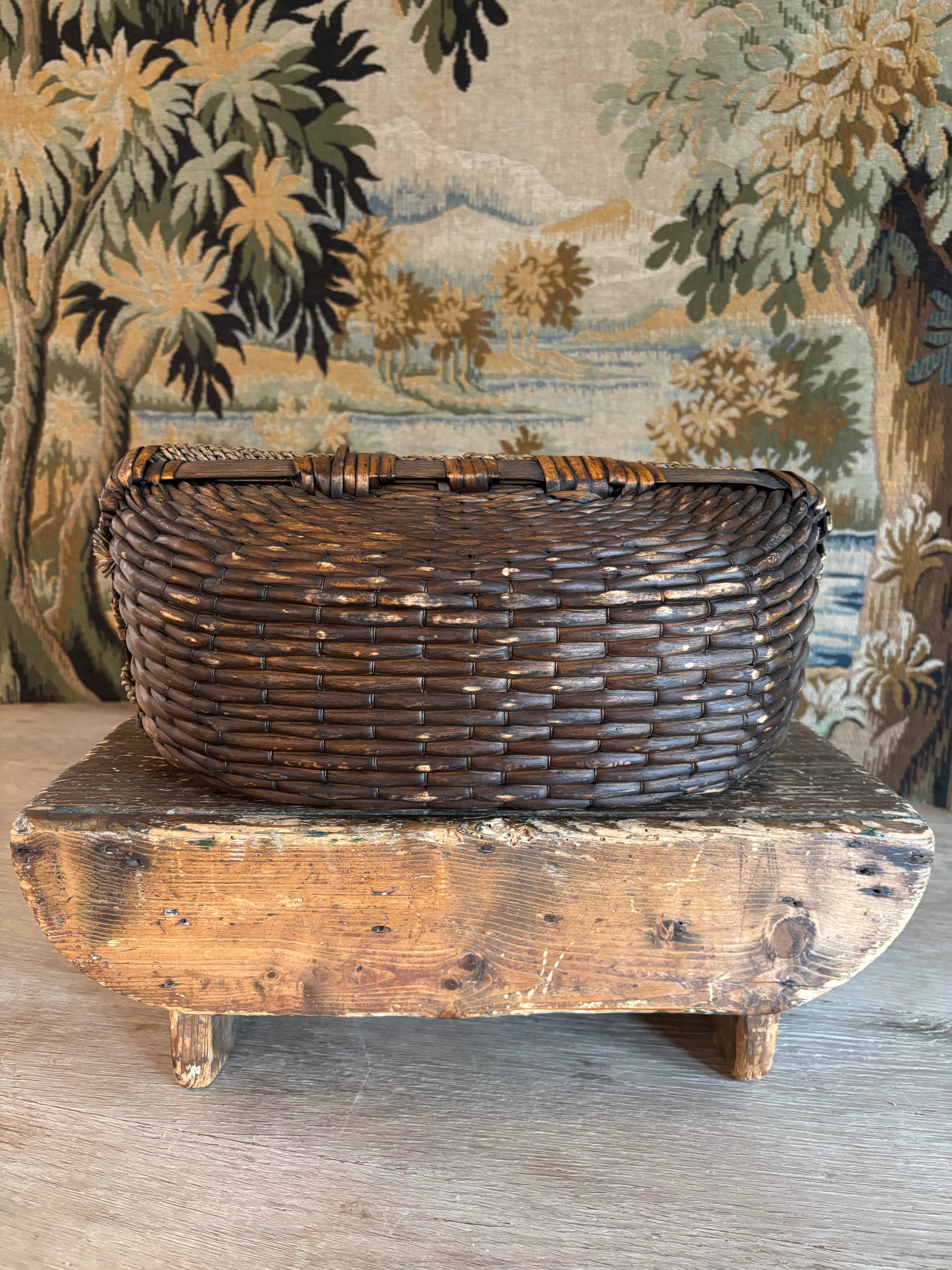 Vintage Asian Willow Basket