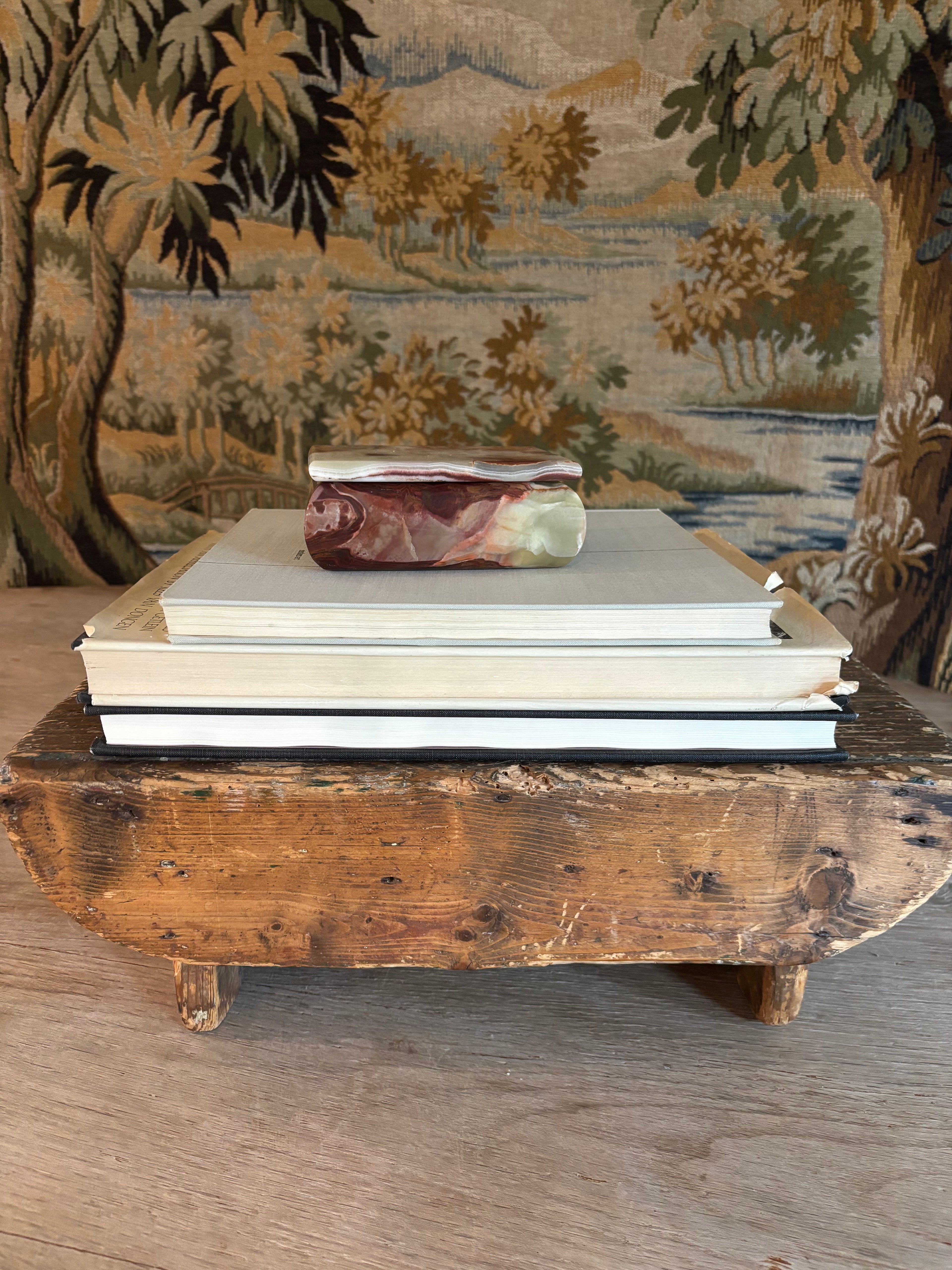 Vintage Banded Onyx Trinket Box