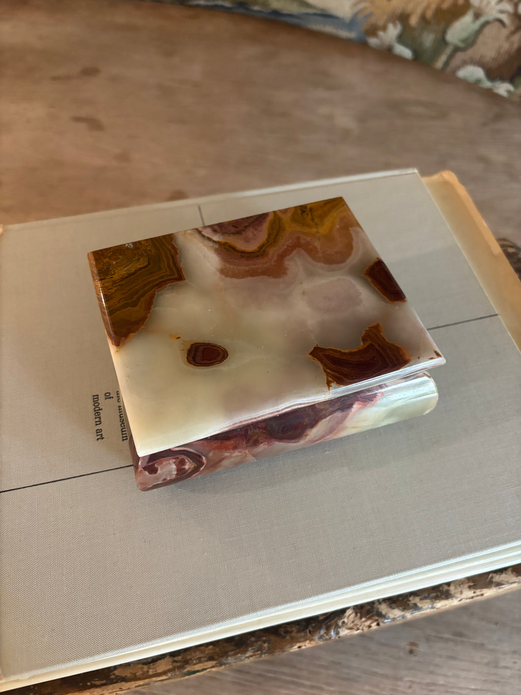 Vintage Banded Onyx Trinket Box