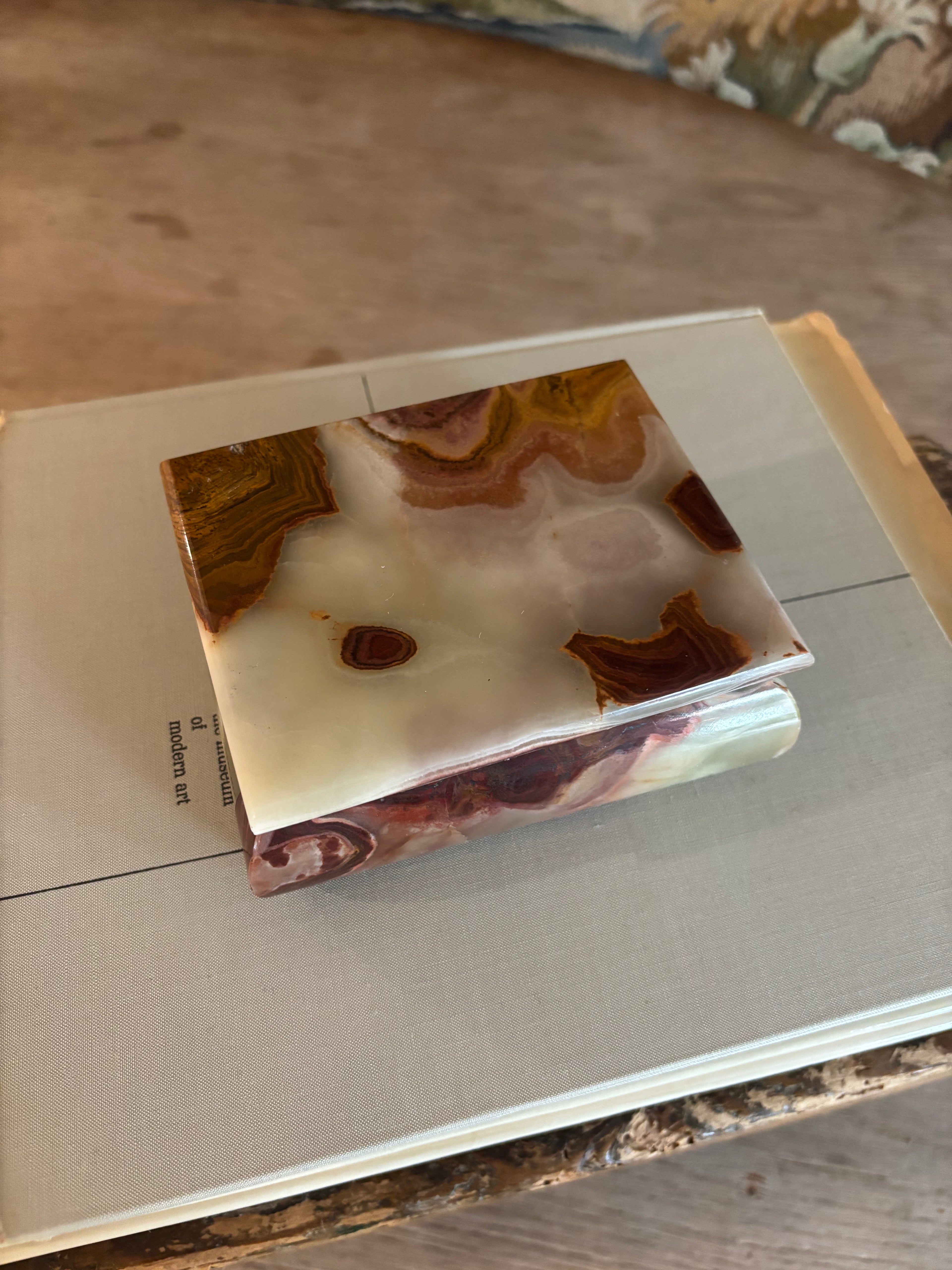 Vintage Banded Onyx Trinket Box