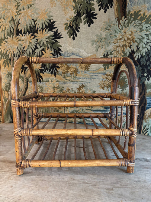 Vintage Bamboo & Rattan Three-Tier Storage Rack