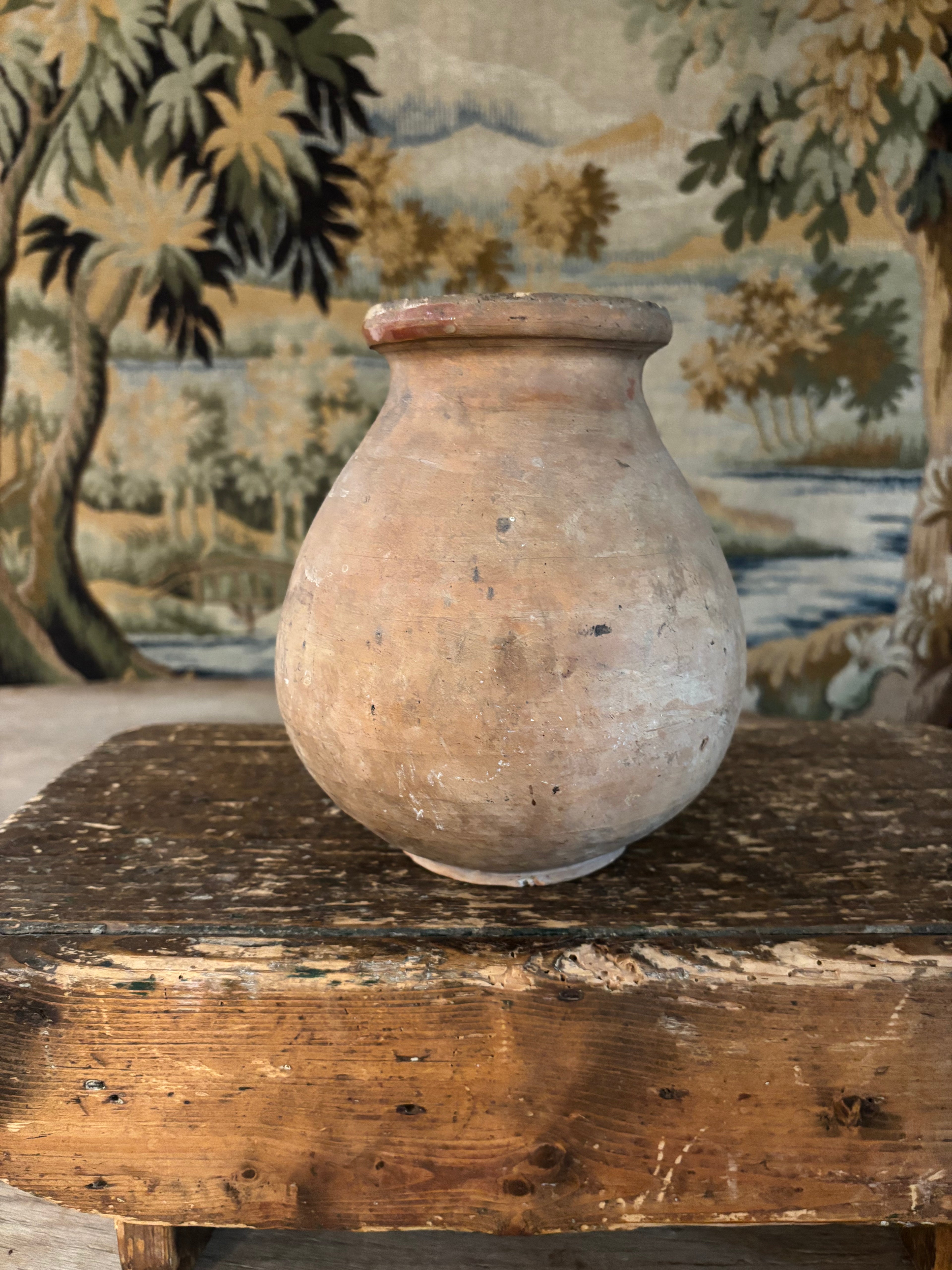 Antique French Earthenware Vessel (Au Cygne d'Or, Aix-en-Provence)