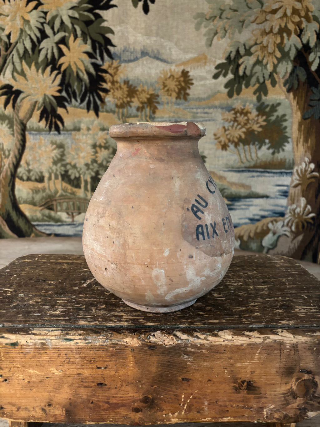 Antique French Earthenware Vessel (Au Cygne d'Or, Aix-en-Provence)