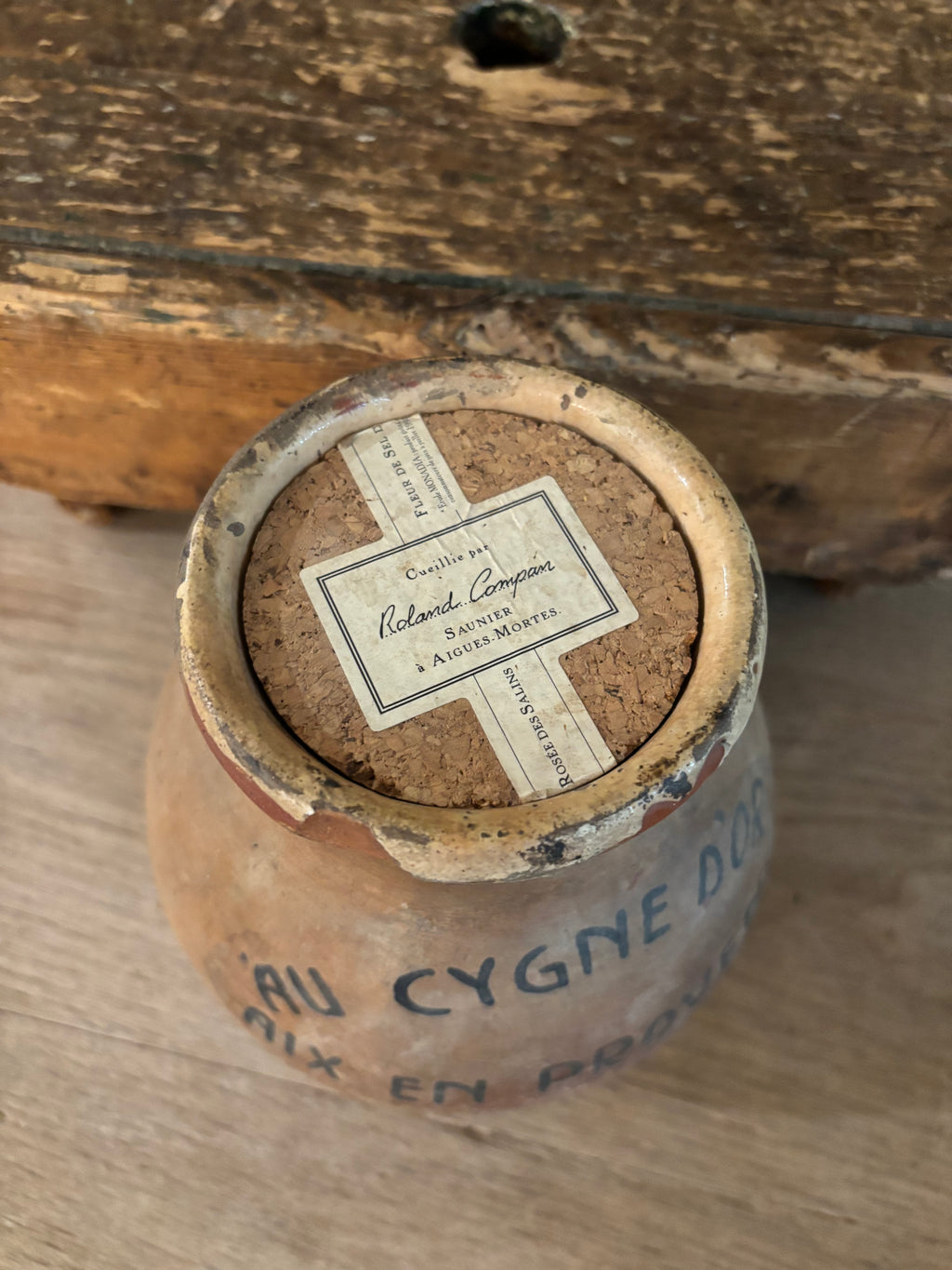 Antique French Earthenware Vessel (Au Cygne d'Or, Aix-en-Provence)