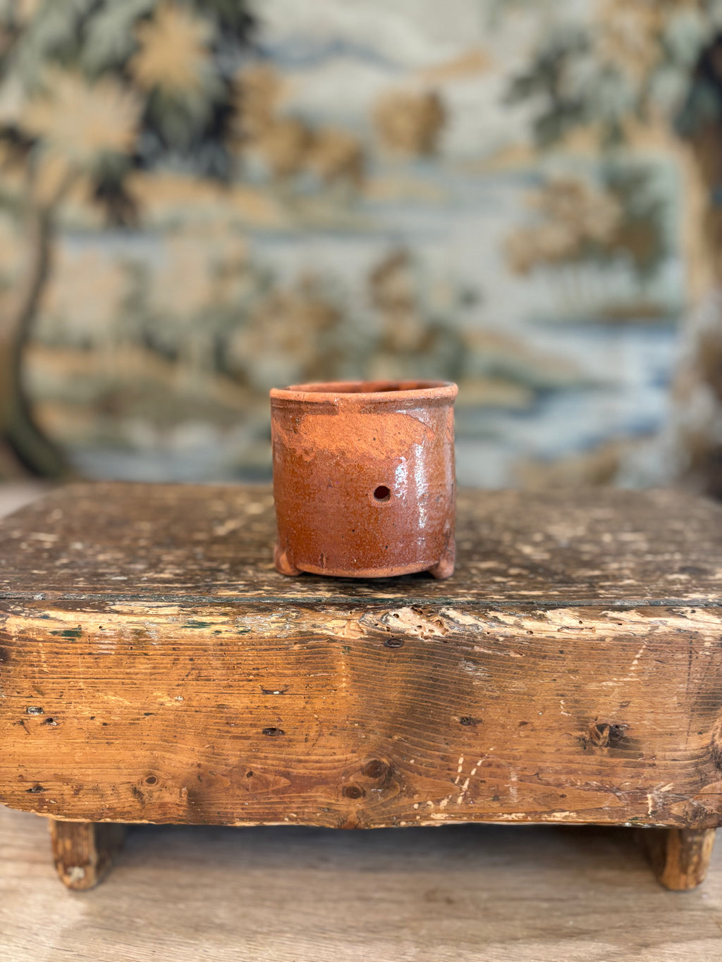 Antique French Footed Terracotta Faisselle