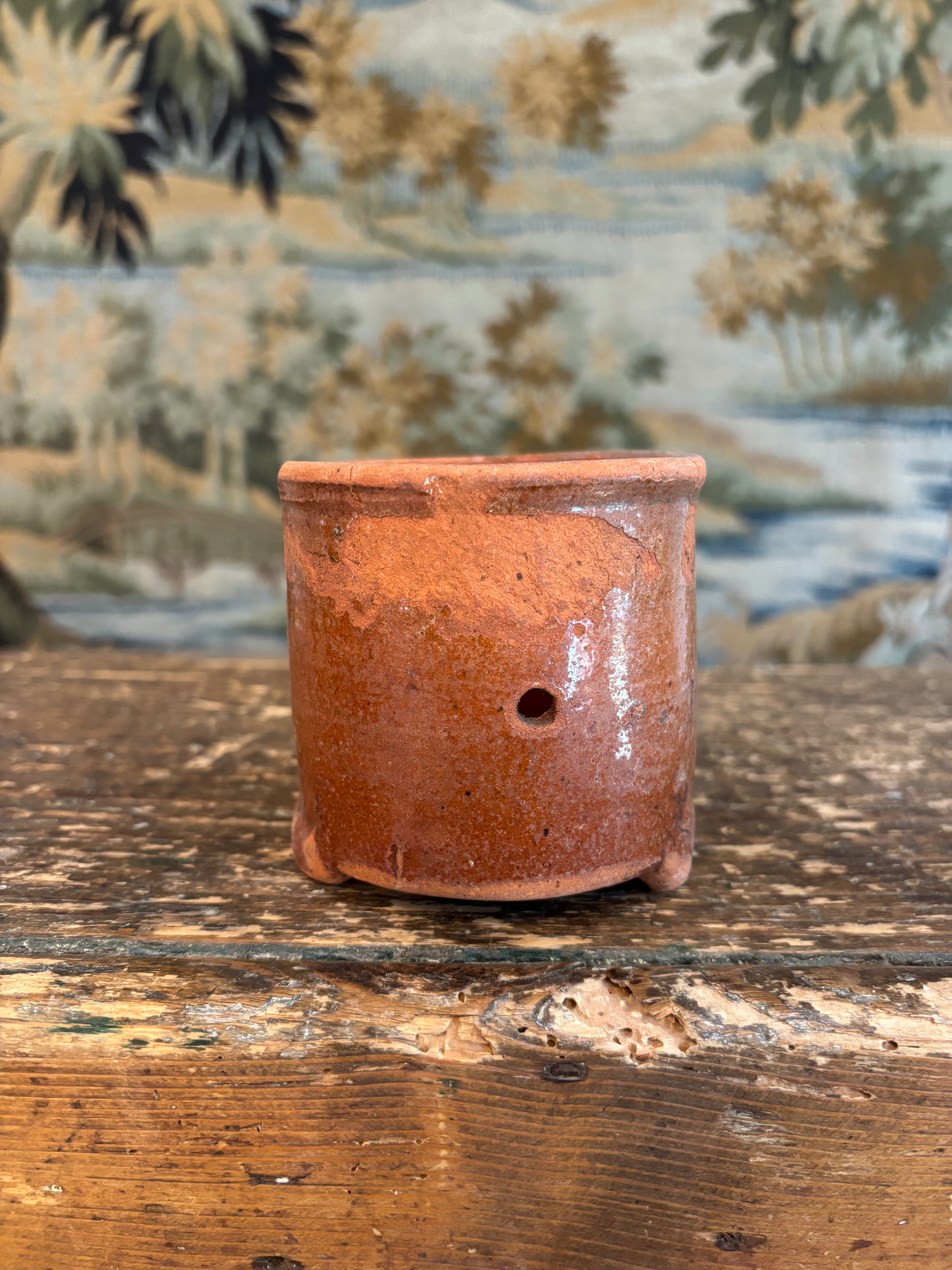 Antique French Footed Terracotta Faisselle