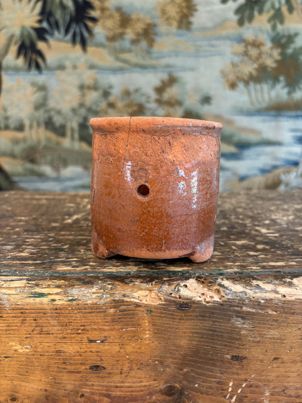 Antique French Footed Terracotta Faisselle
