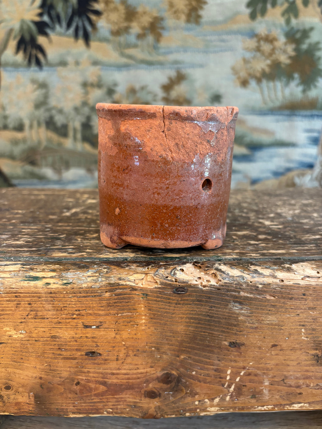 Antique French Footed Terracotta Faisselle