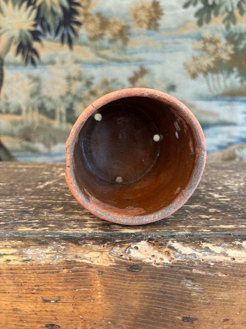 Antique French Footed Terracotta Faisselle