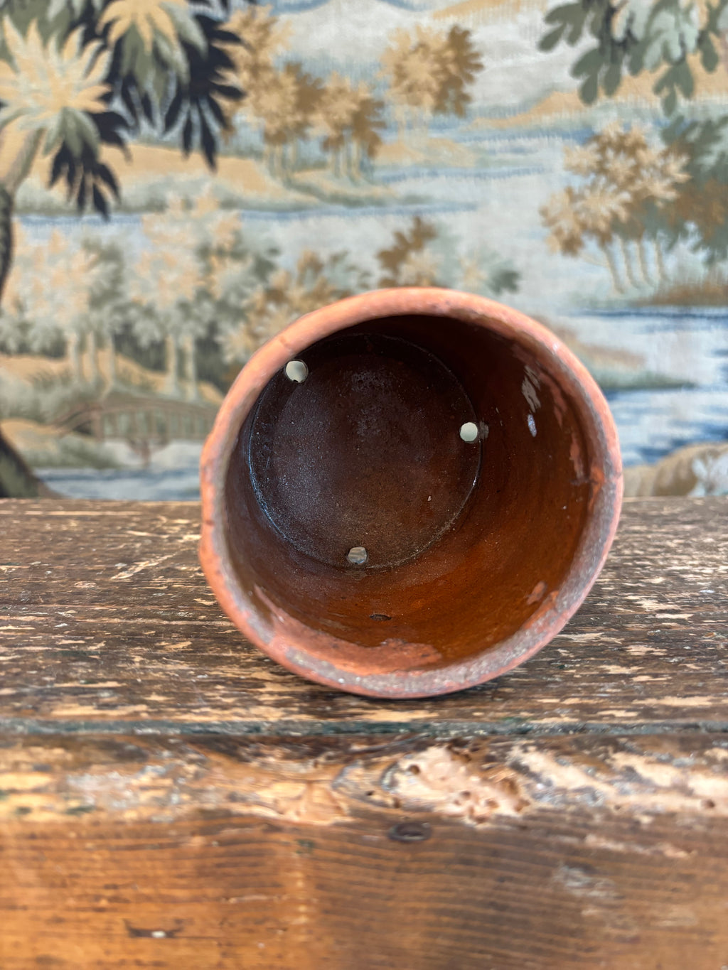 Antique French Footed Terracotta Faisselle