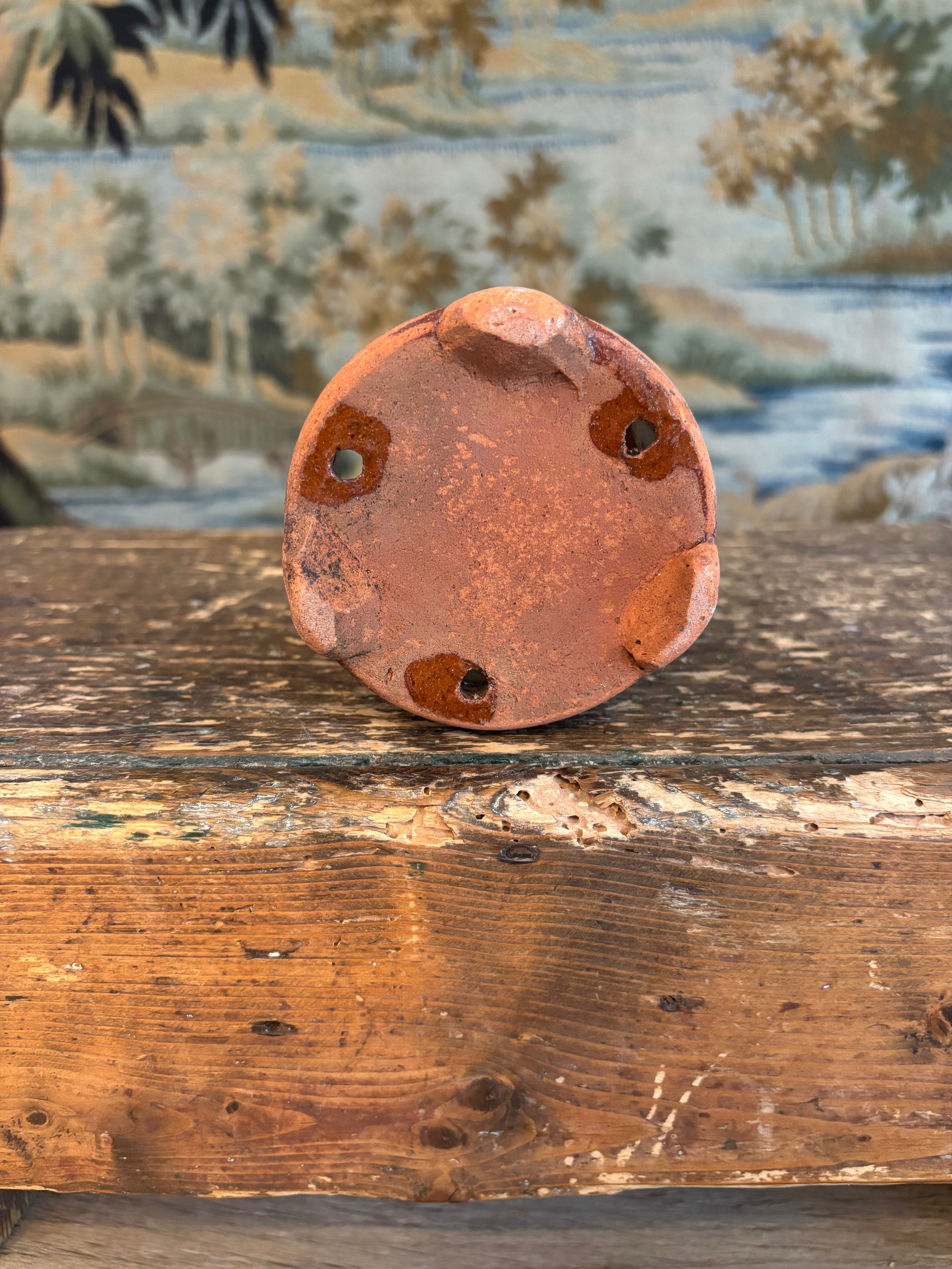 Antique French Footed Terracotta Faisselle