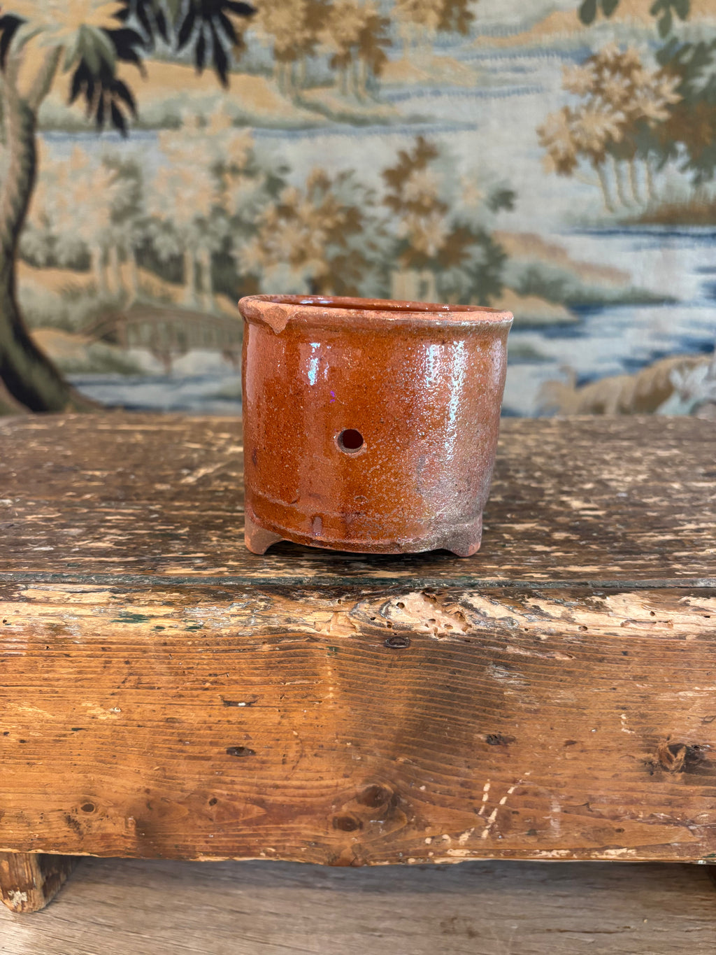 Antique French Footed Terracotta Faisselle