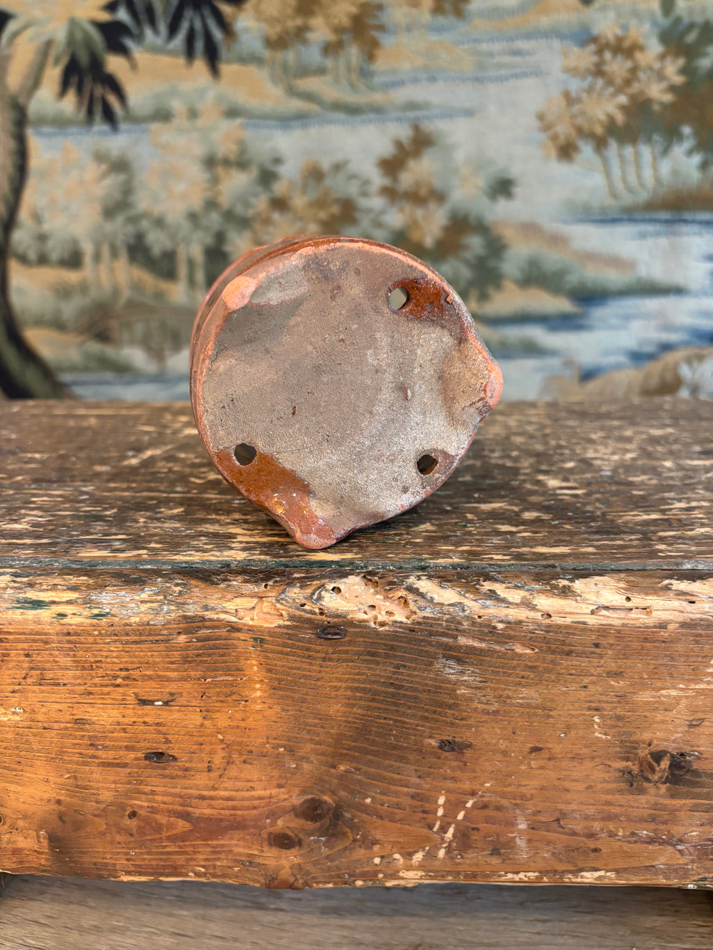 Antique French Footed Terracotta Faisselle