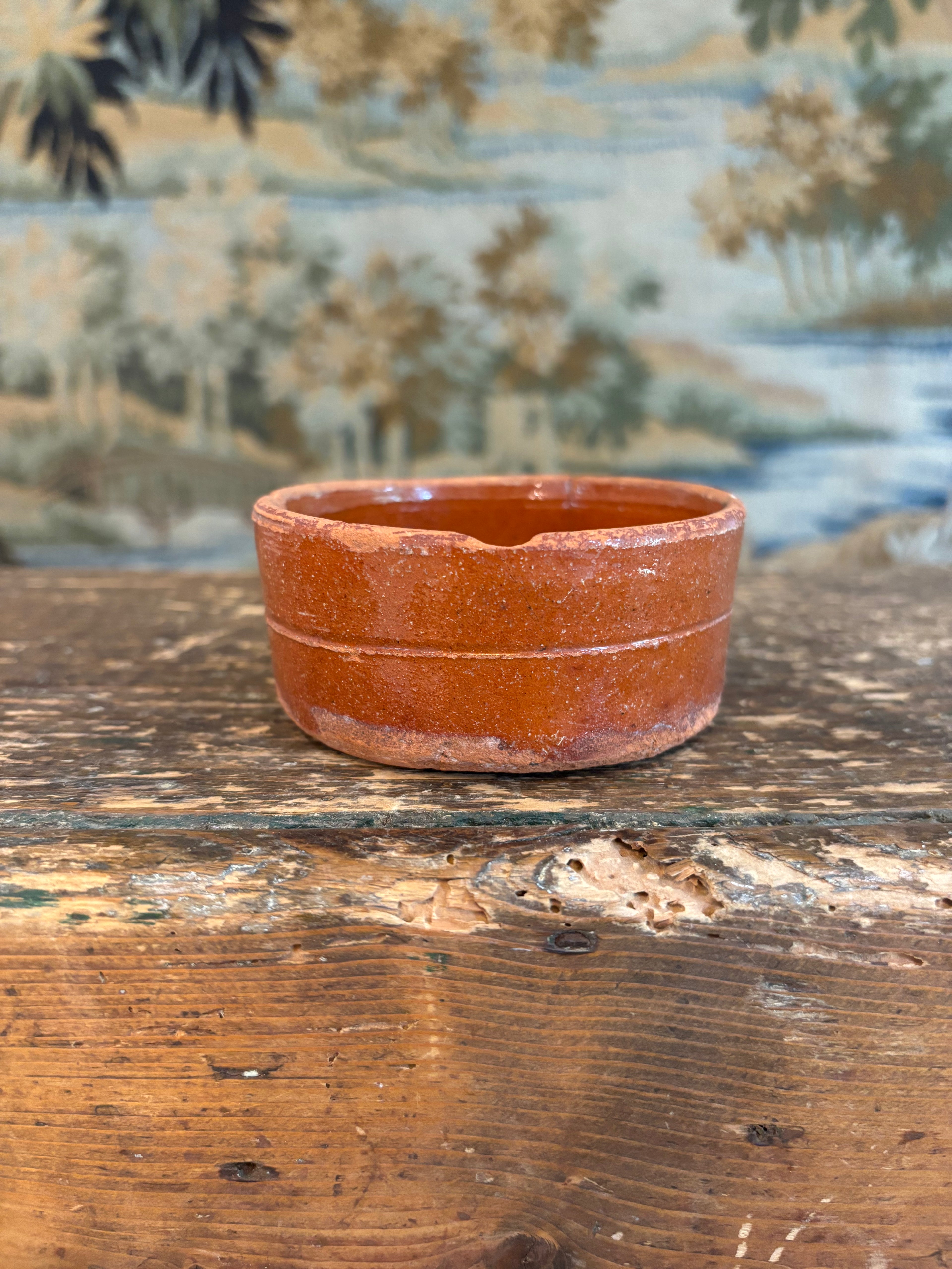 Antique French Low Terracotta Faisselle