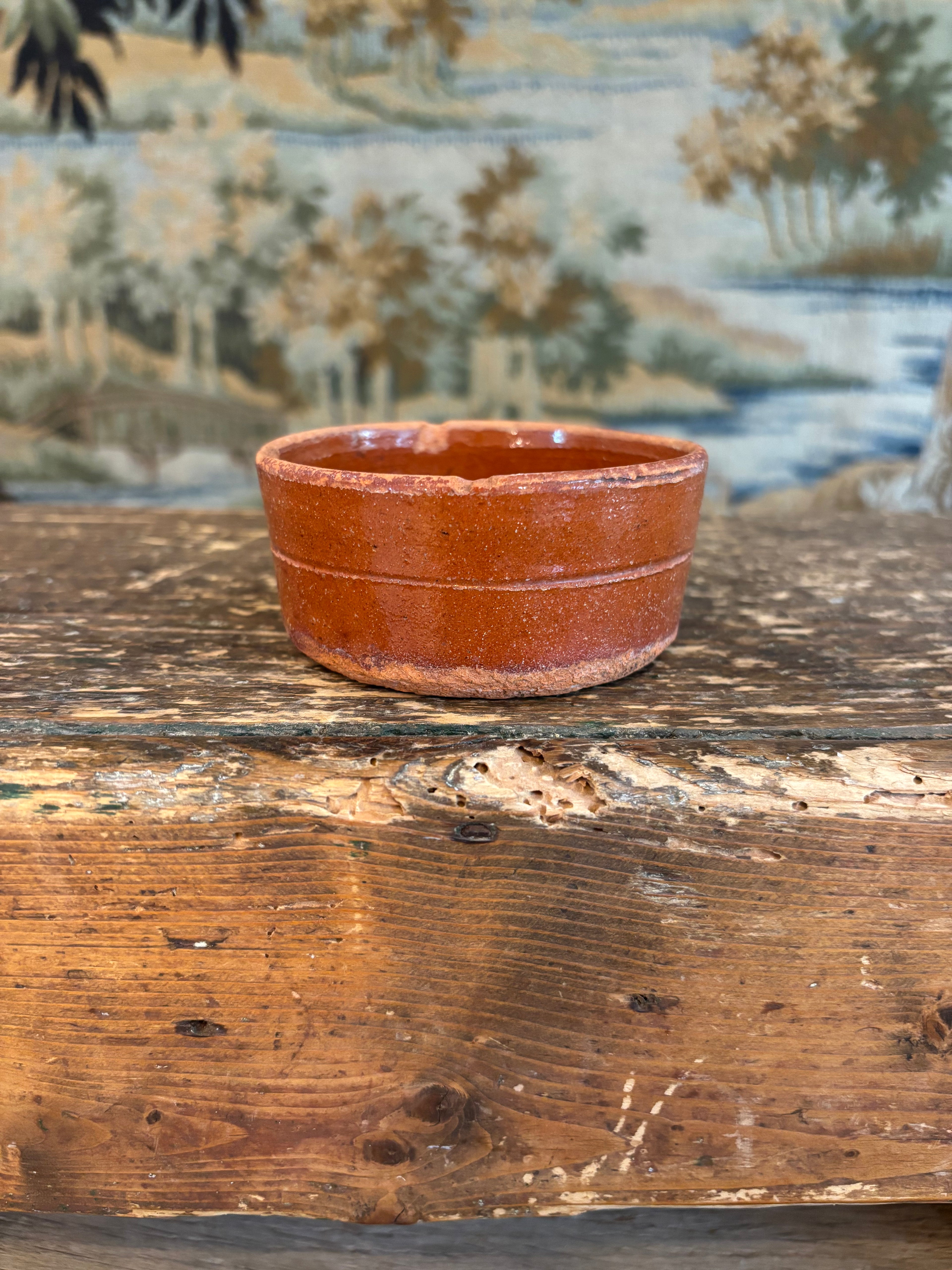 Antique French Low Terracotta Faisselle