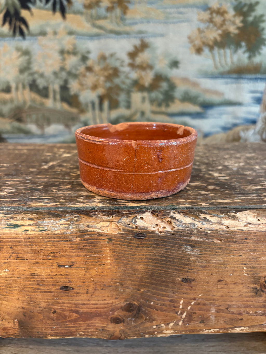 Antique French Low Terracotta Faisselle