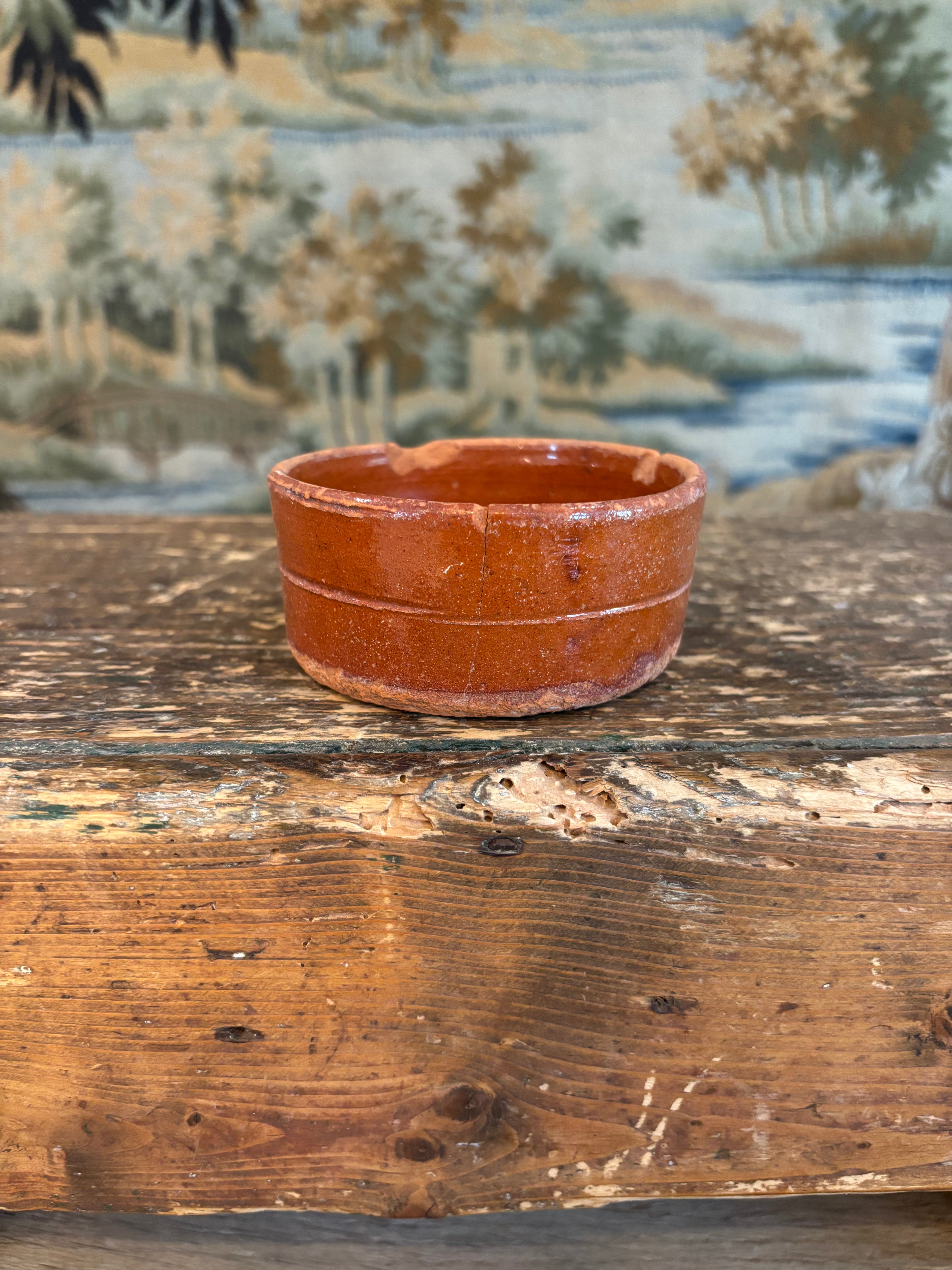 Antique French Low Terracotta Faisselle