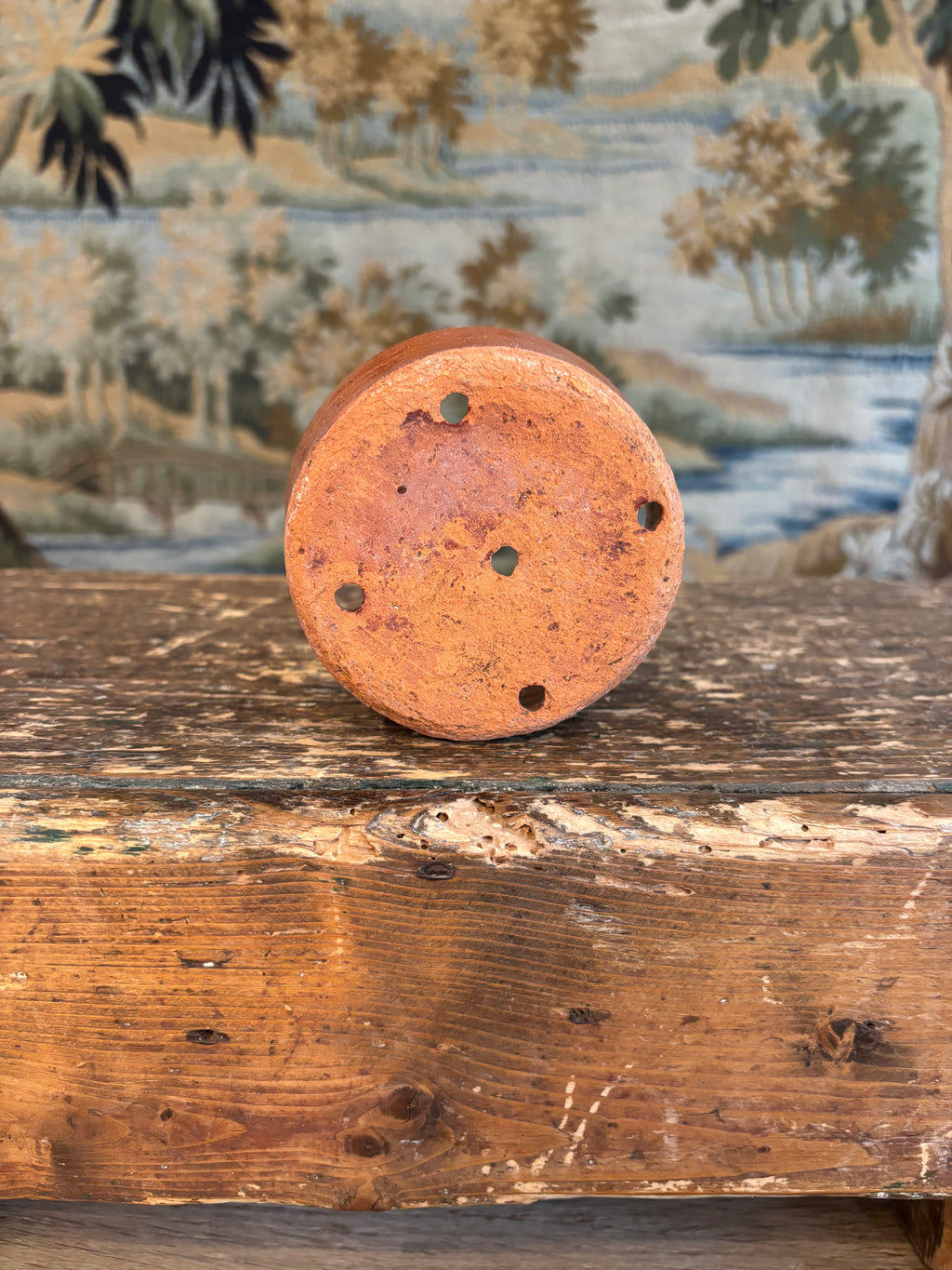 Antique French Low Terracotta Faisselle