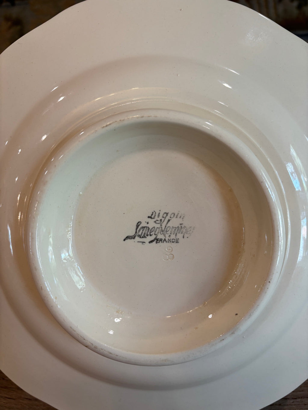 Antique French Digoin & Sarreguemines Ironstone Compotier