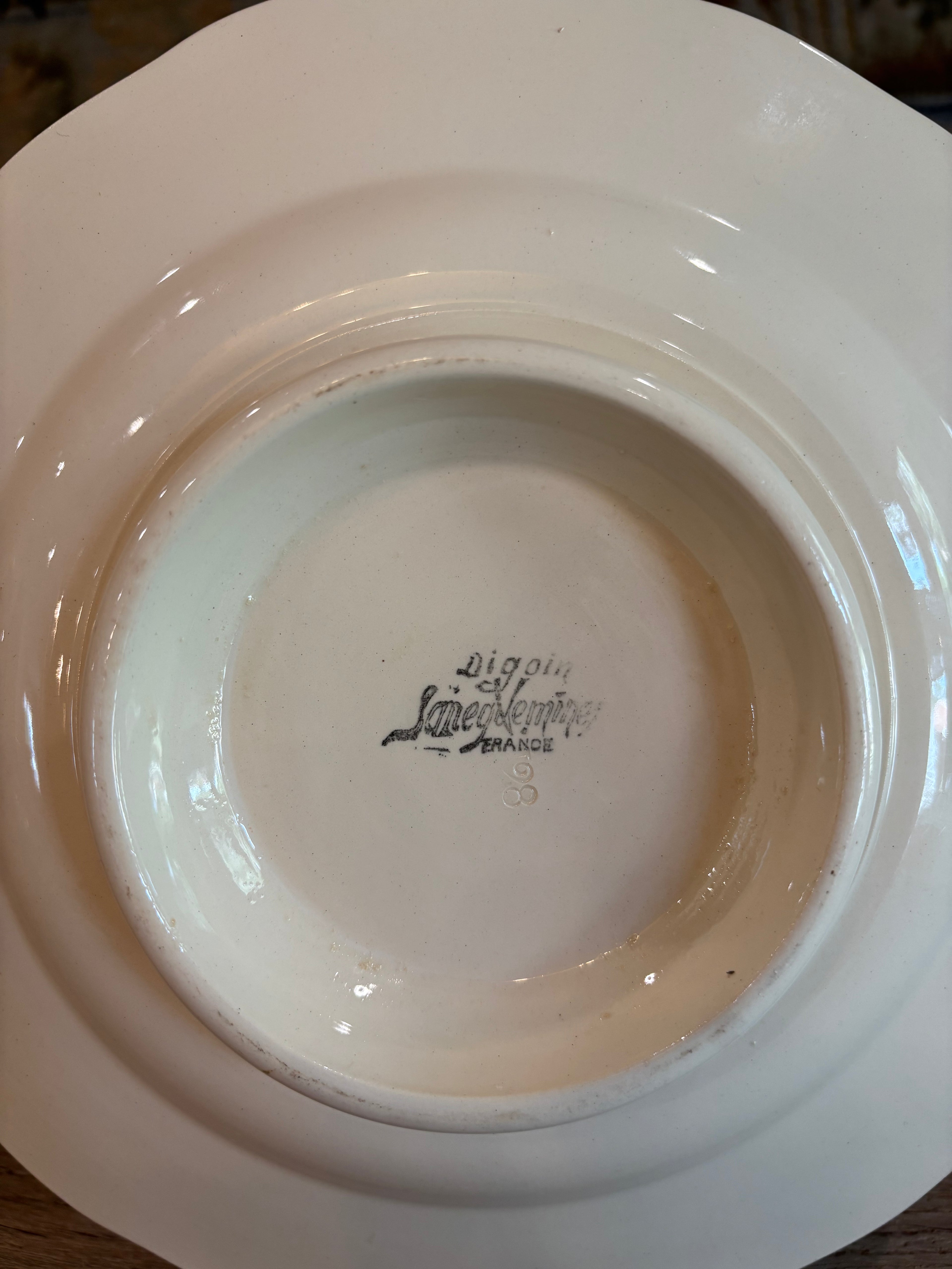 Antique French Digoin & Sarreguemines Ironstone Compotier