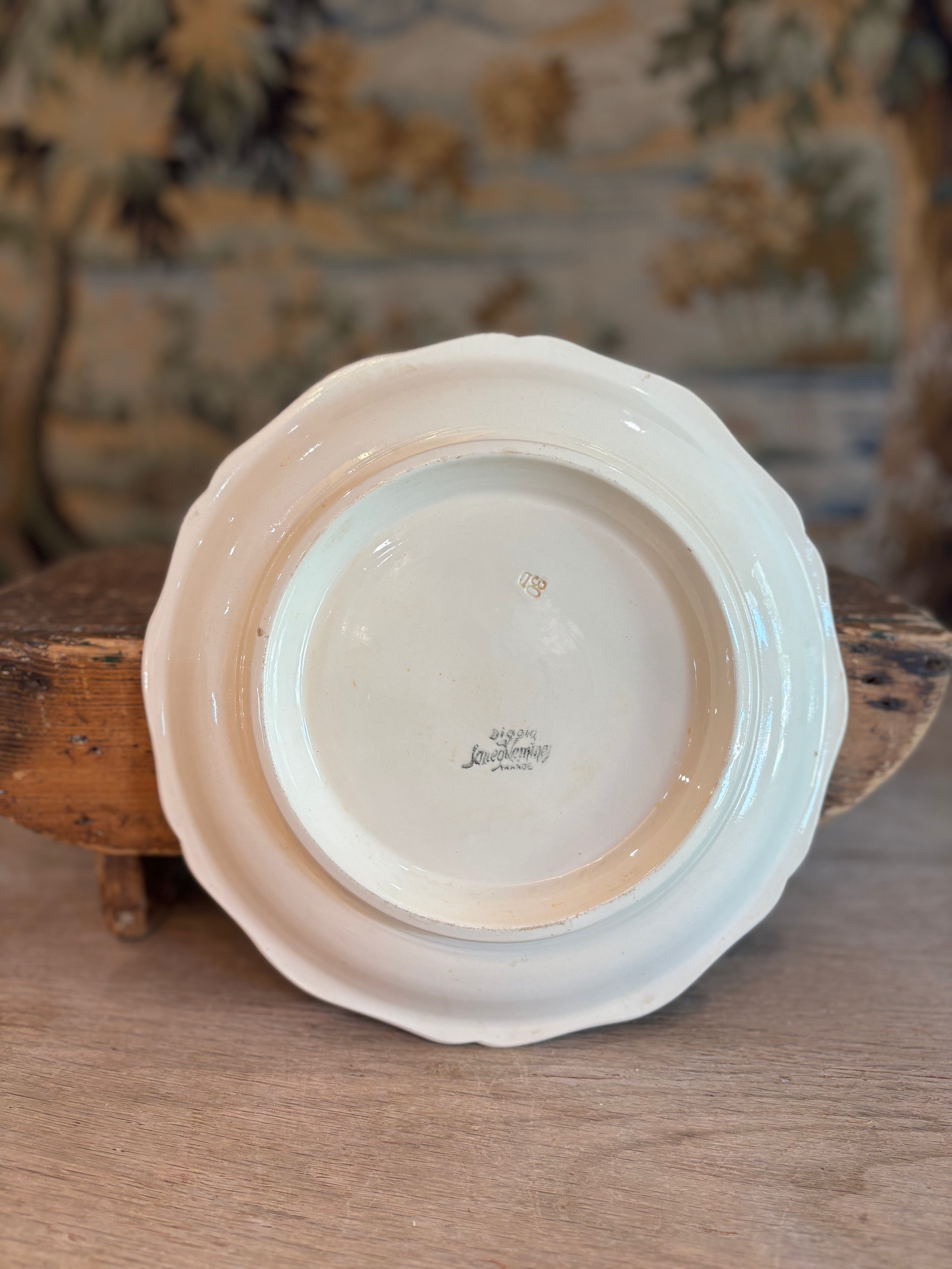 Antique French Digoin & Sarreguemines Ironstone Compotier