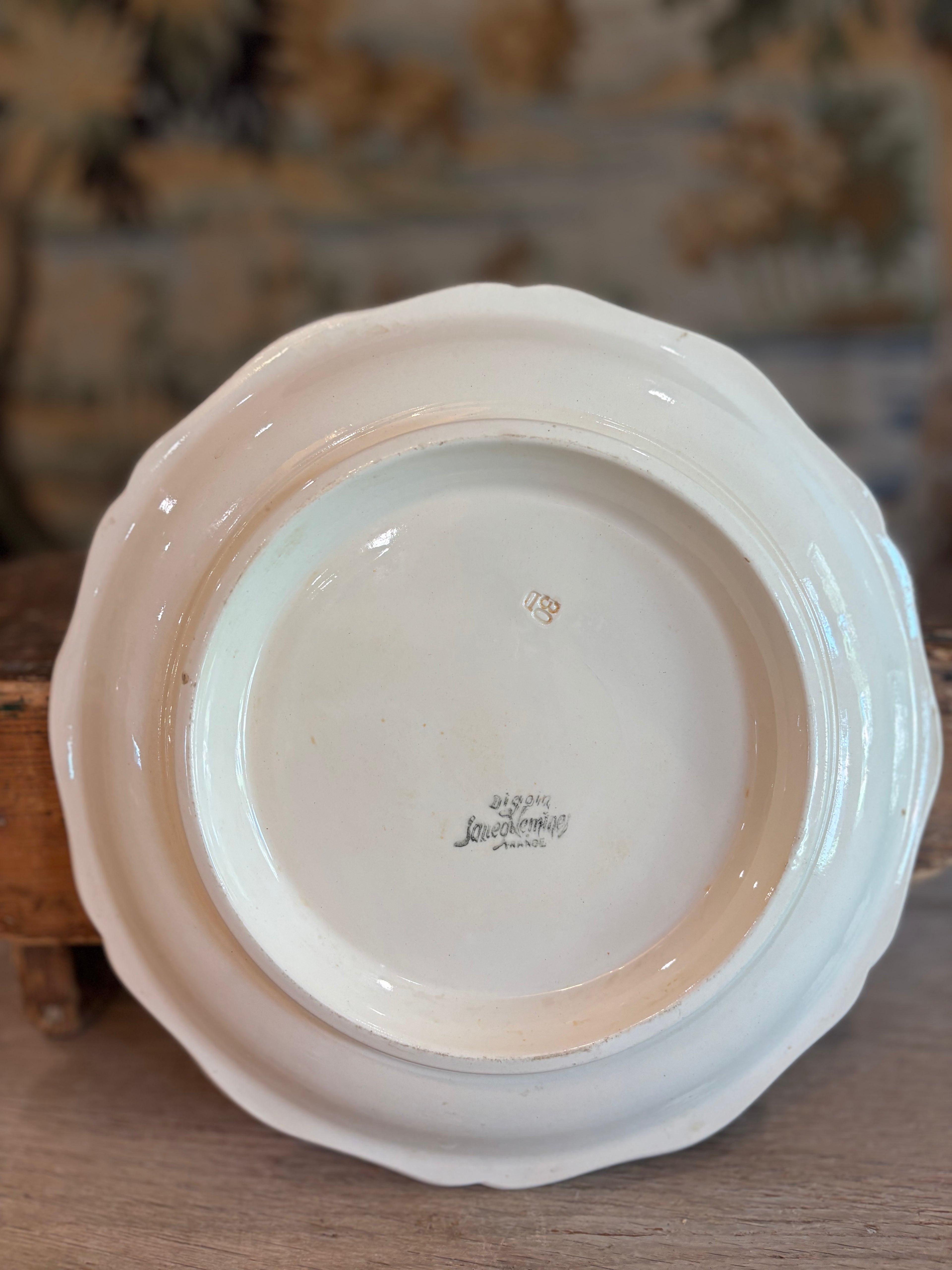 Antique French Digoin & Sarreguemines Ironstone Compotier