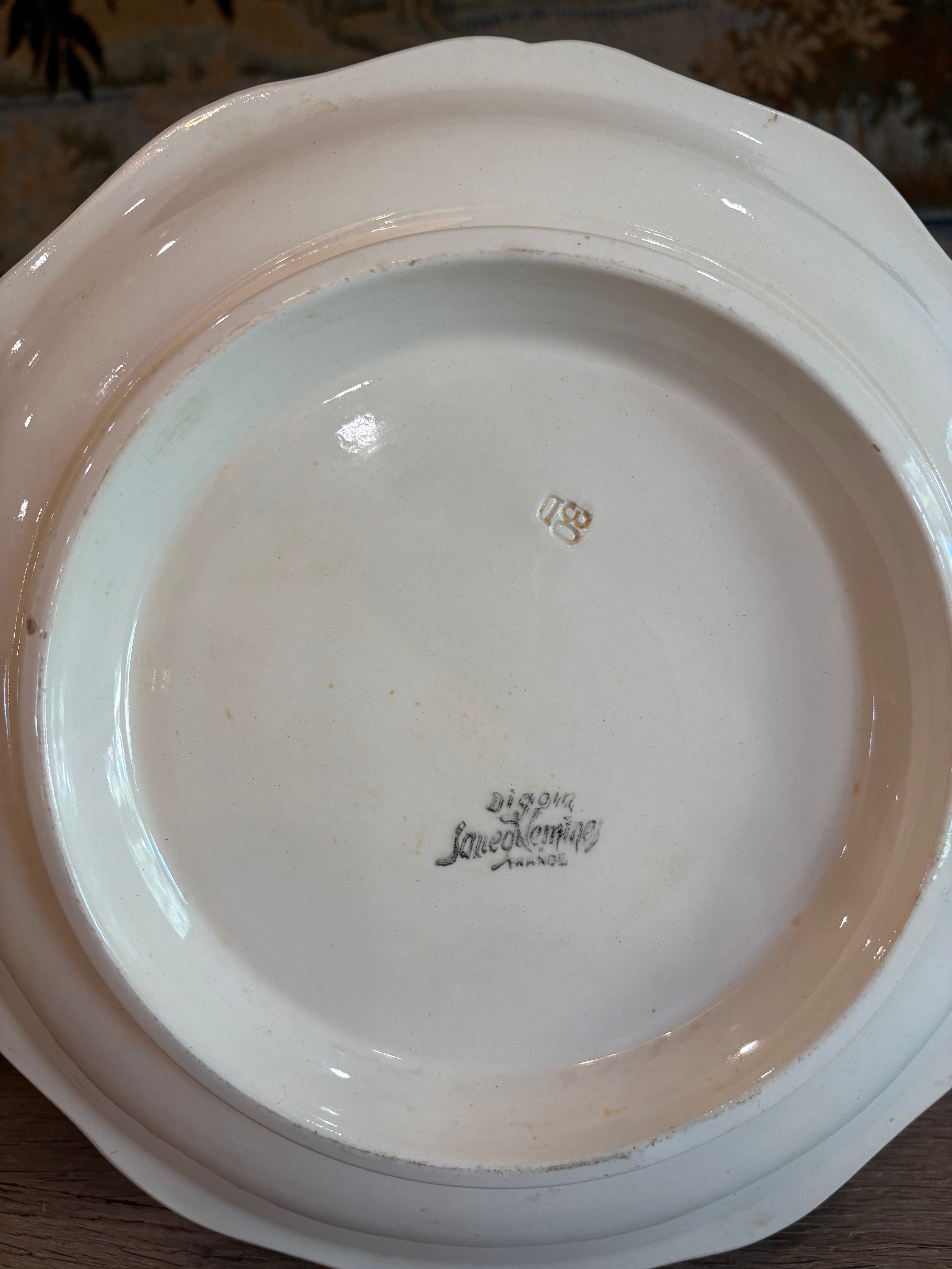 Antique French Digoin & Sarreguemines Ironstone Compotier