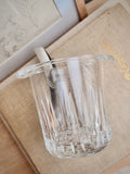 Vintage Crystal Ice Bucket with Tongs
