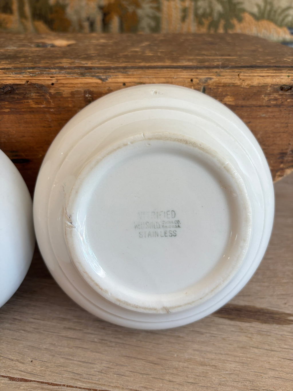 Vintage Wellsville China Restaurant Ware Nesting Bowls — Set of 2