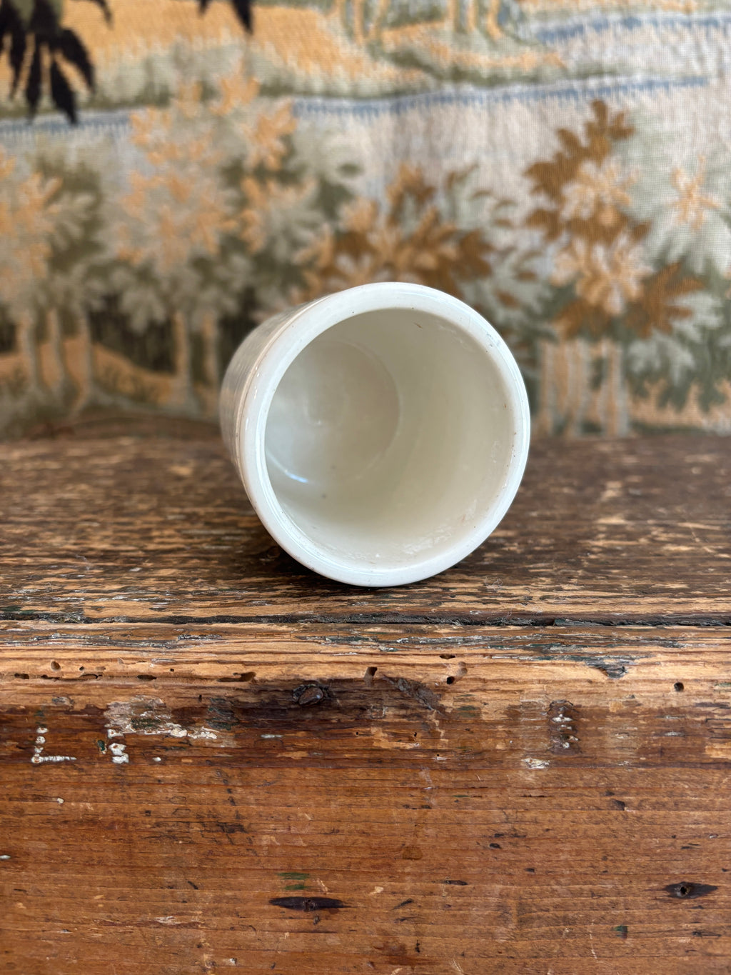 Antique European White Earthenware Preserve Pot