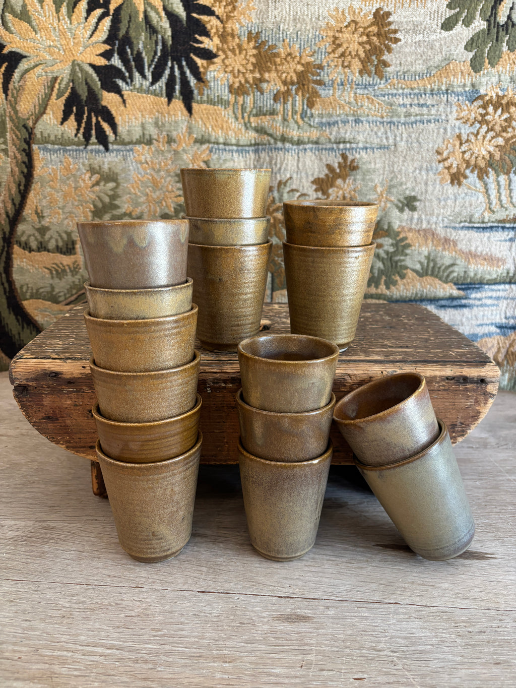 Vintage French Digoin Stoneware Cup