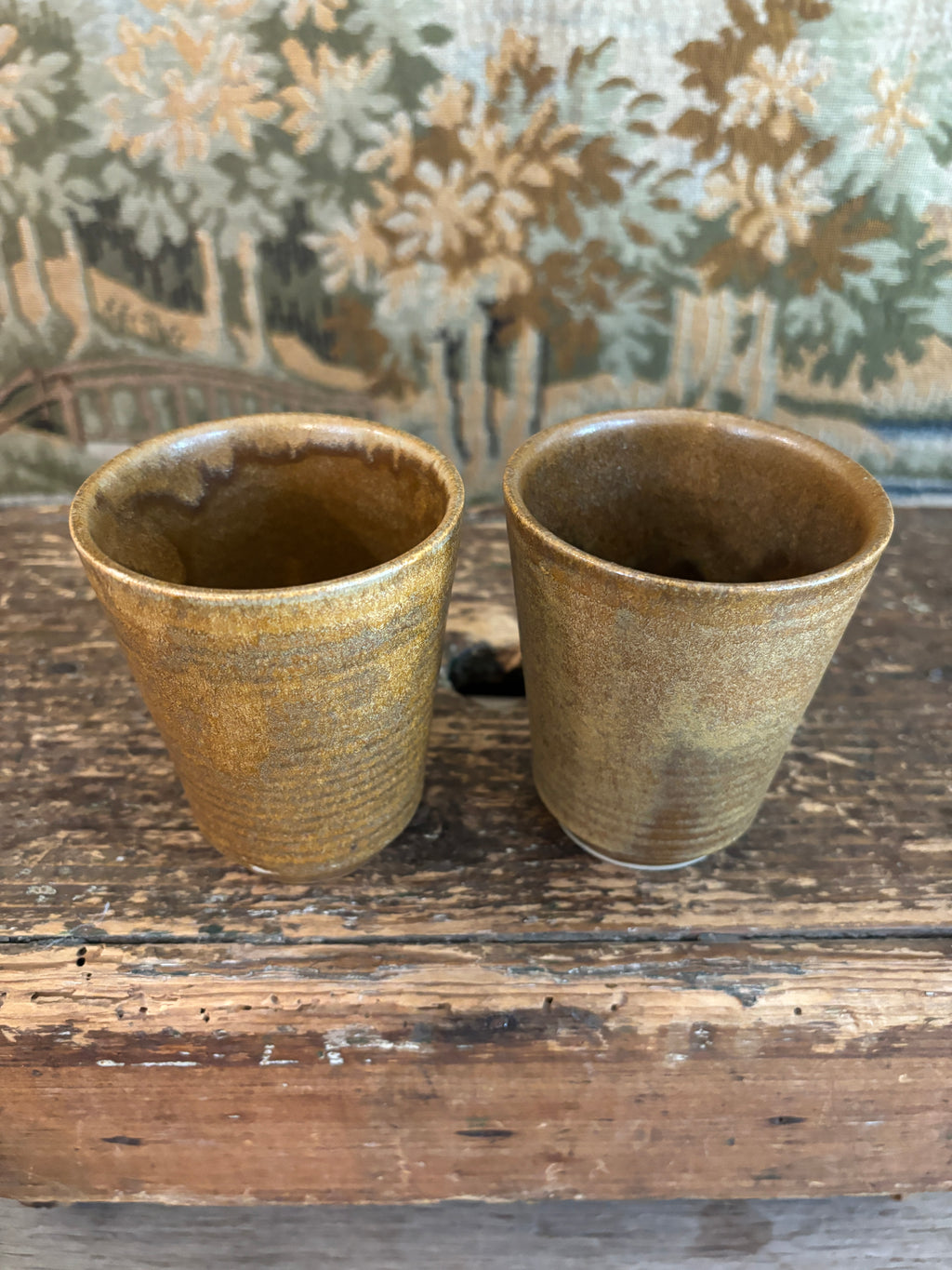 Vintage French Digoin Stoneware Cup
