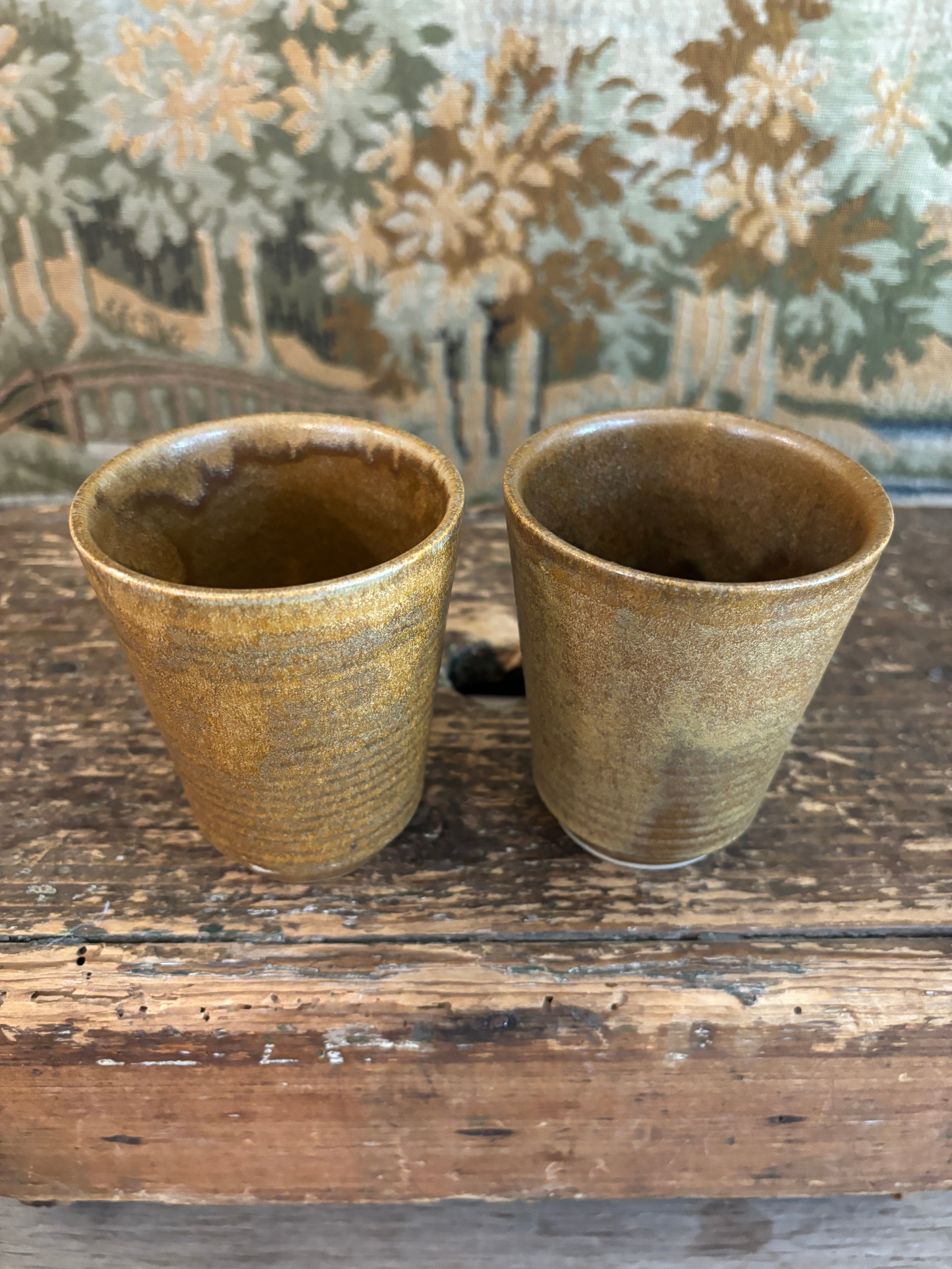 Vintage French Digoin Stoneware Cup