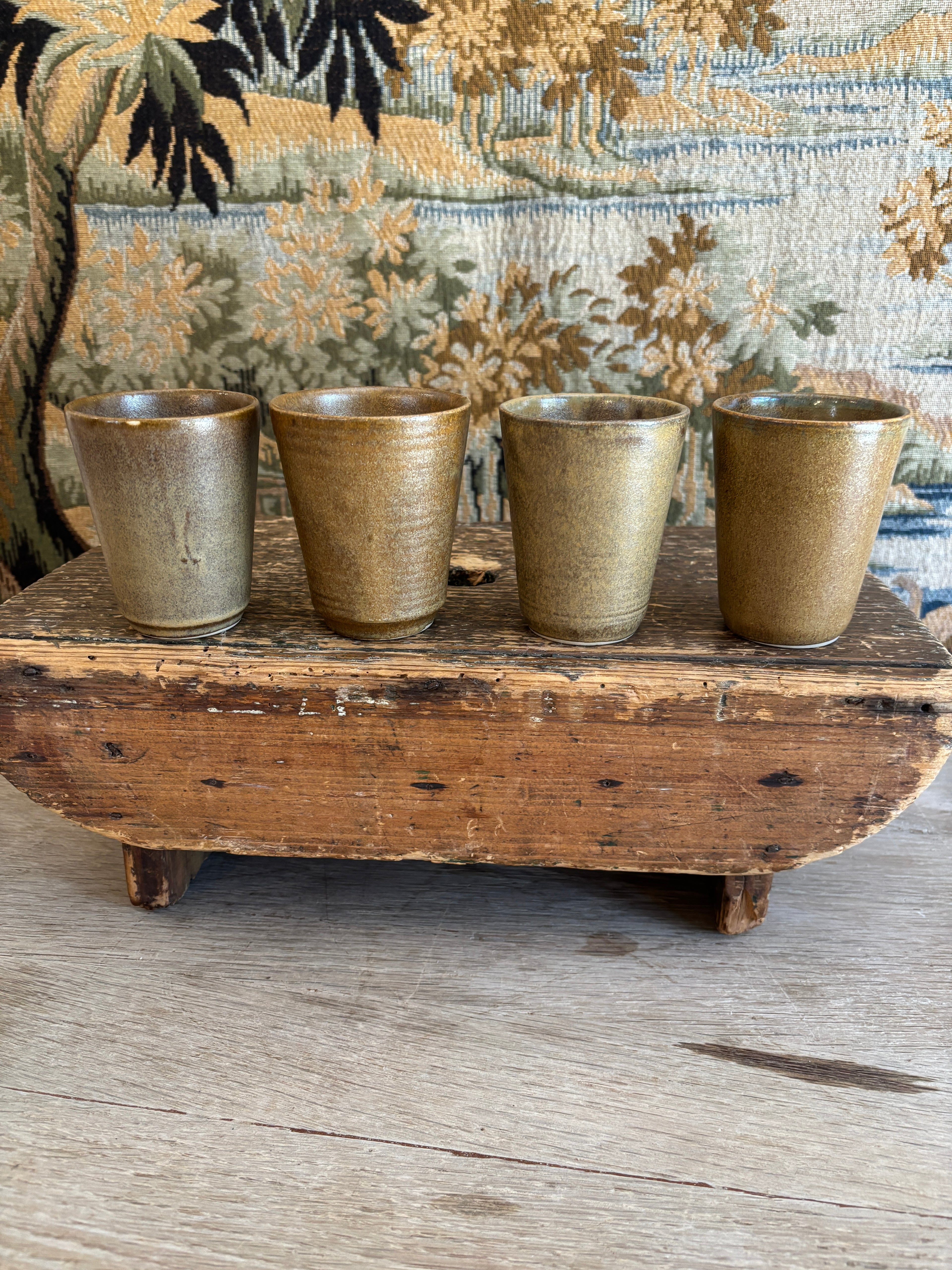 Vintage French Digoin Stoneware Cup