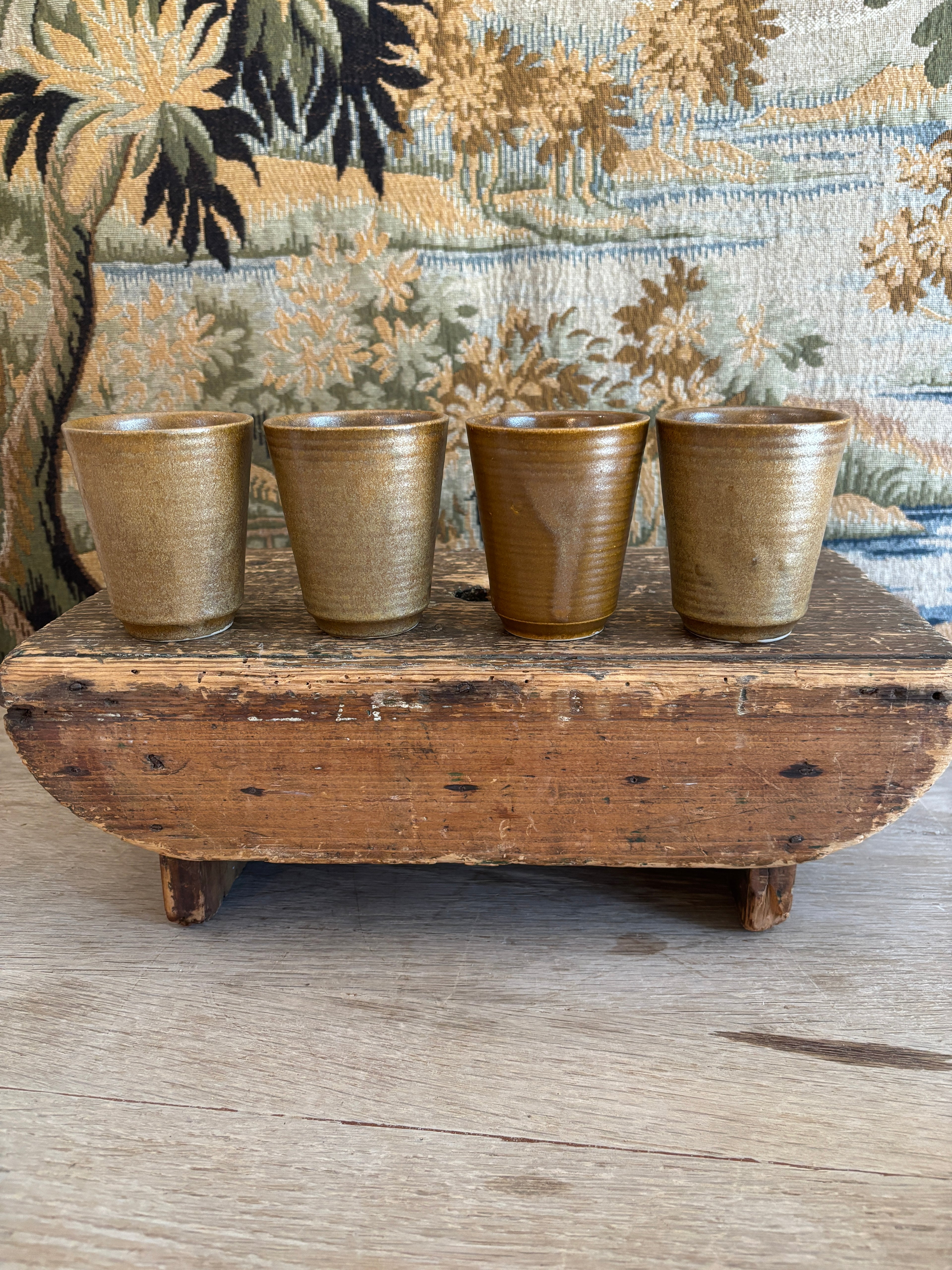 Vintage French Digoin Stoneware Cup